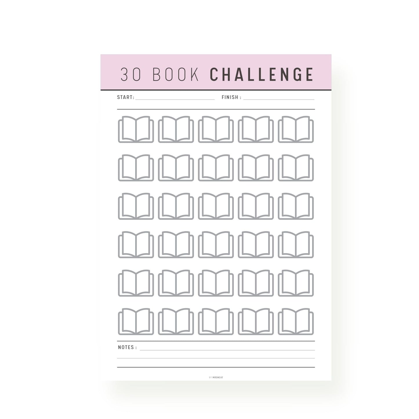 30 Book Reading Challenge Printable