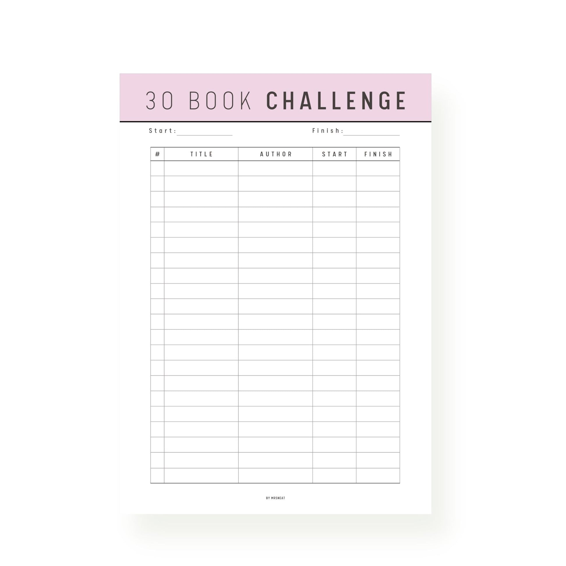 30 Book Challenge Pdf