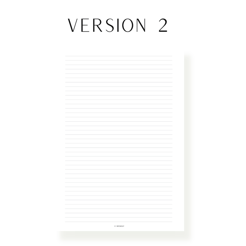 Notes Page Printable – mrsneat