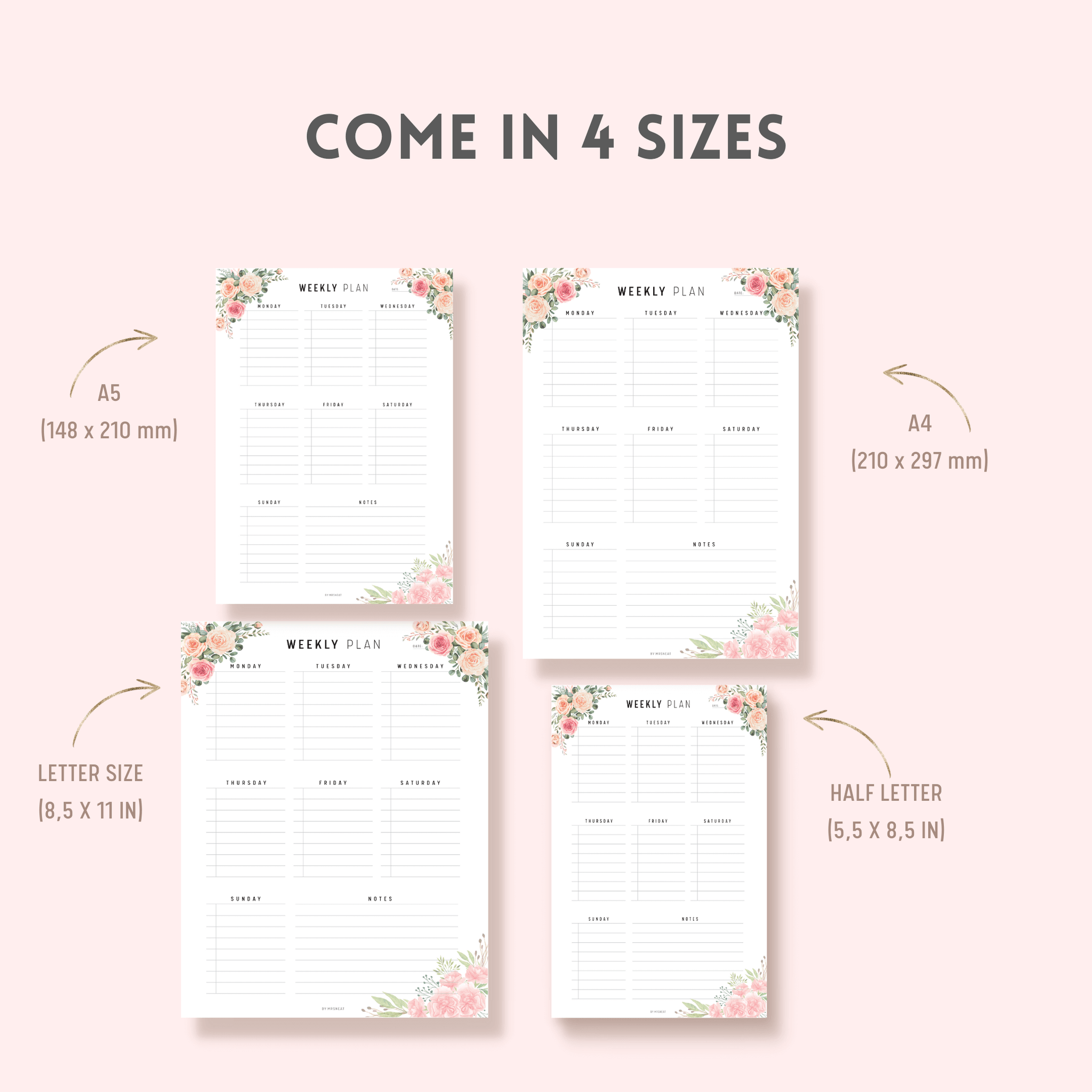 Floral Weekly Planner Printable – mrsneat