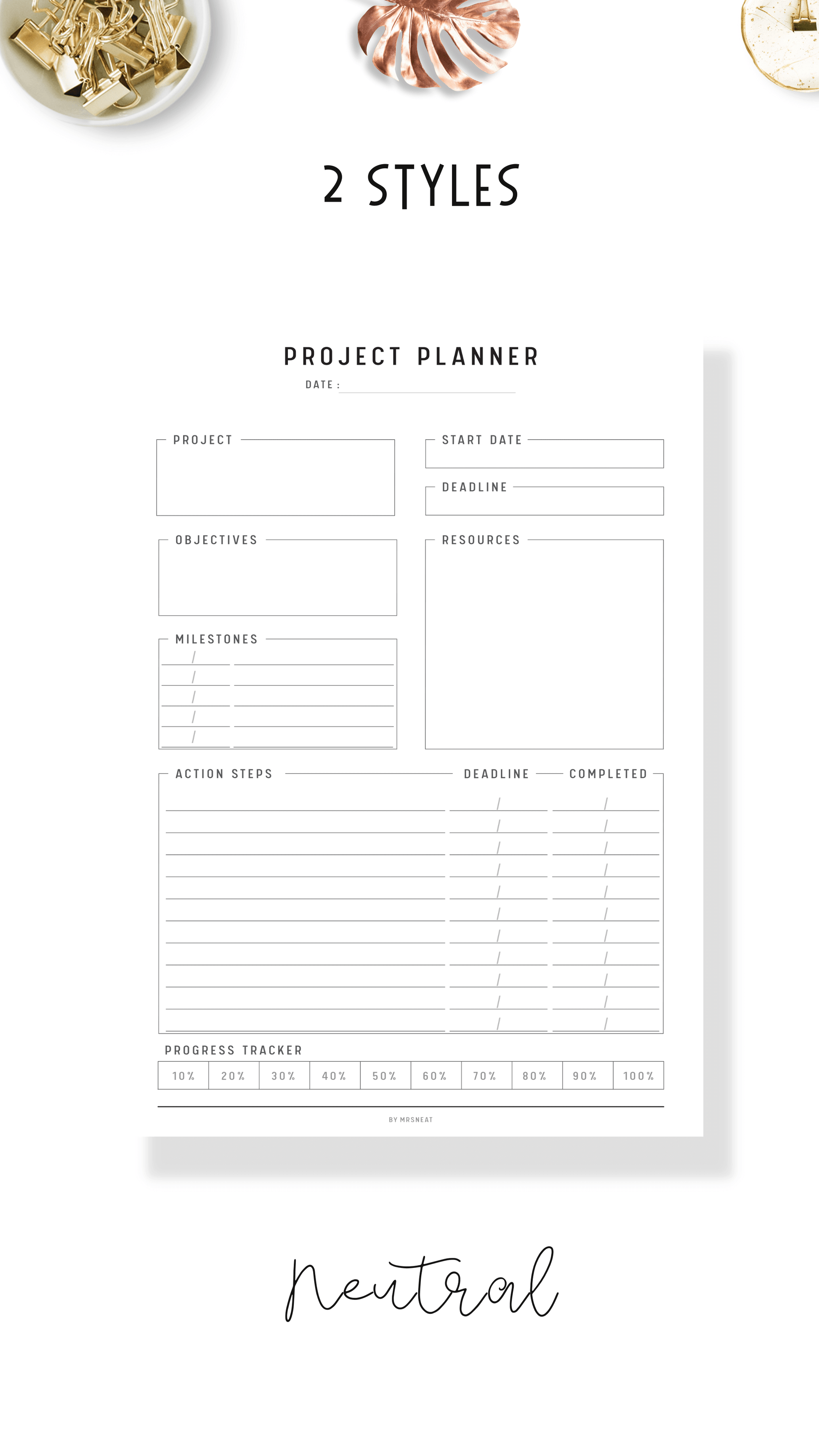 Project Planner Printable