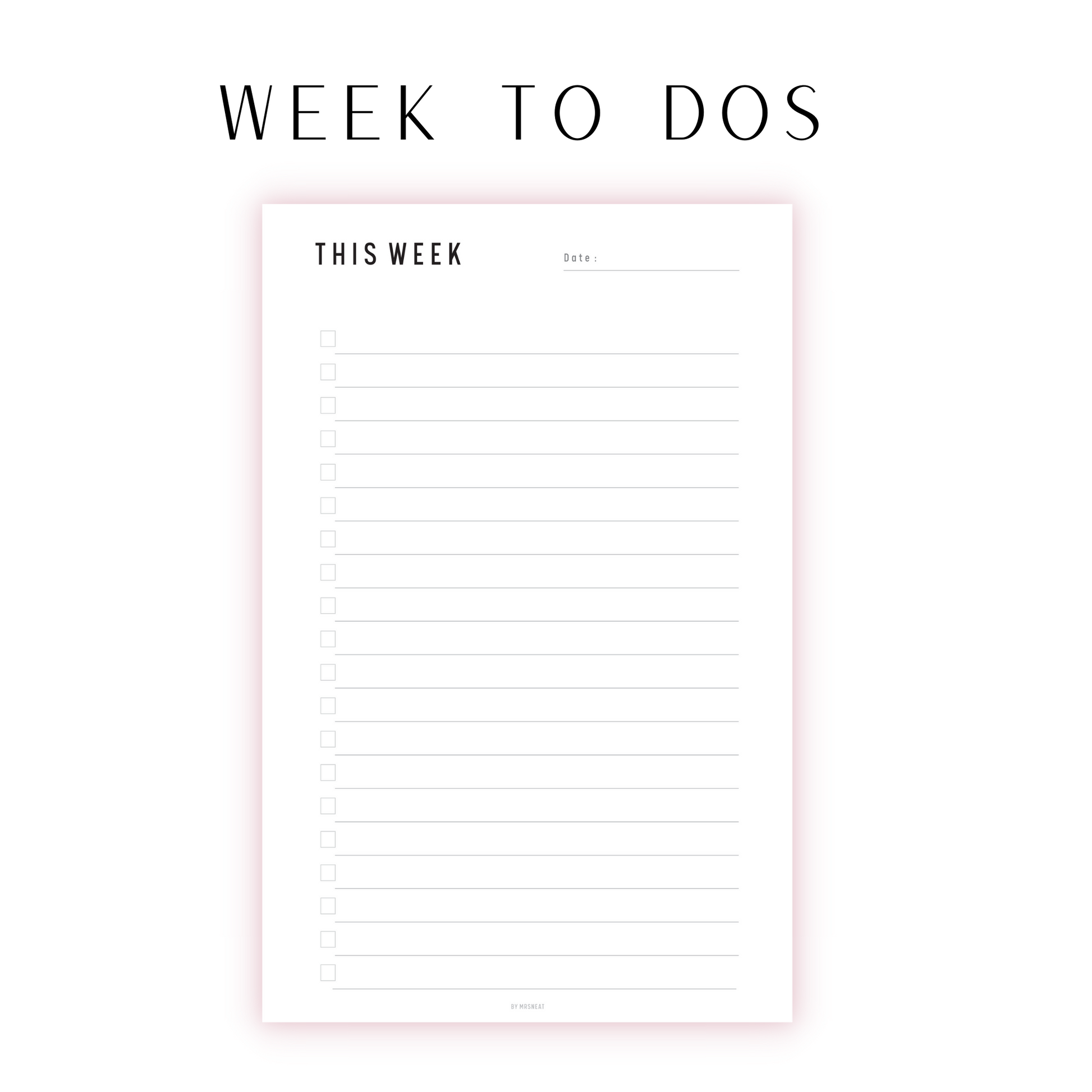 Weekly To Do List Planner Printable