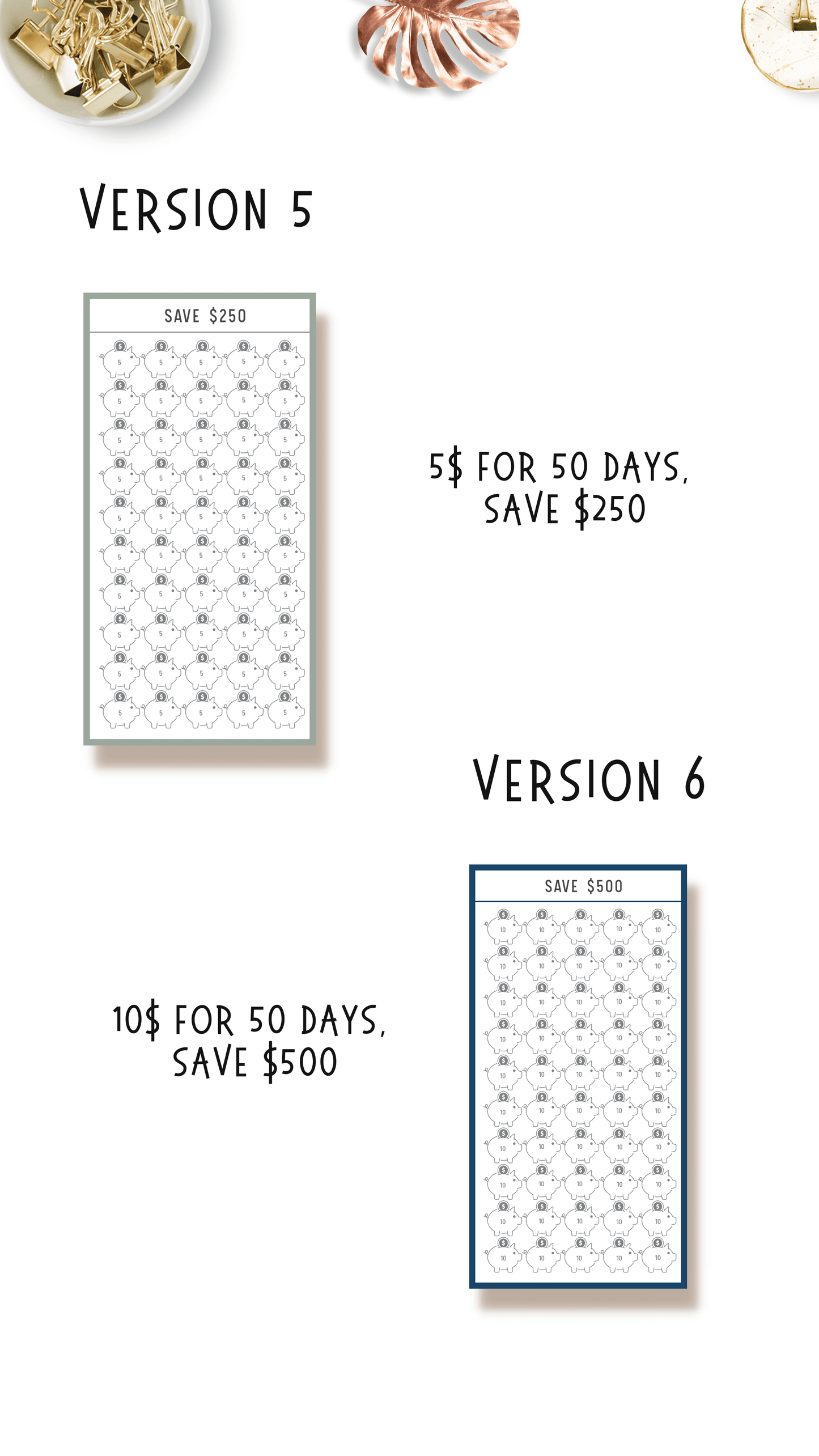 A6 Saving Challenge Printable