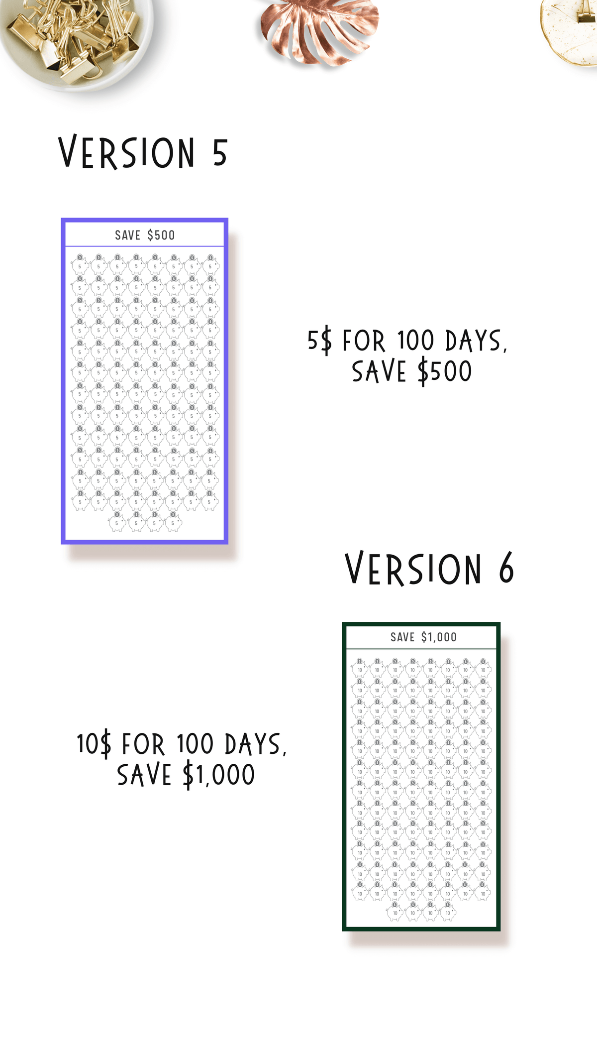 Mini saving Challenge Printable – mrsneat