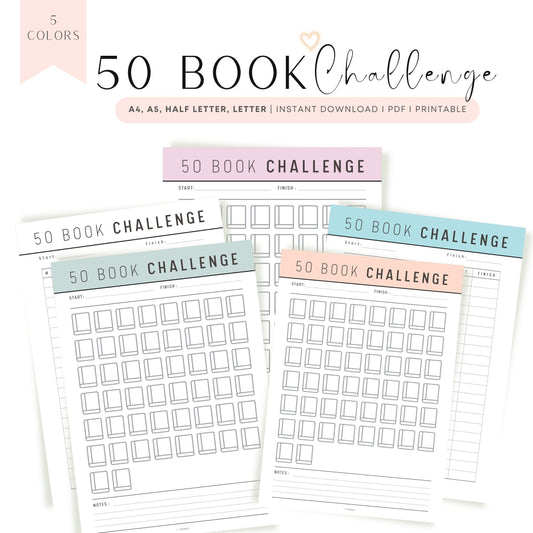 50 Book Reading Challenge Printable