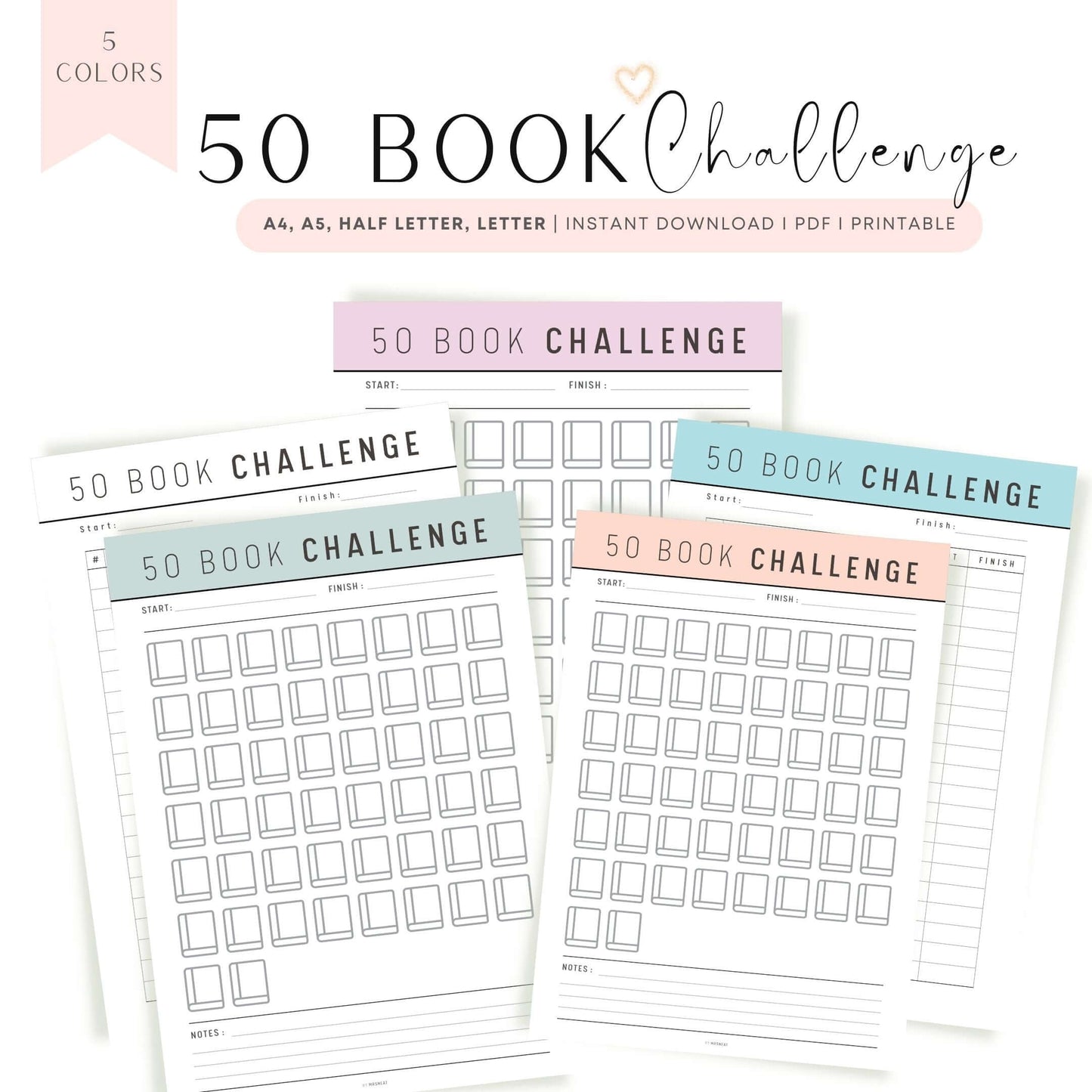 50 Book Reading Challenge Printable