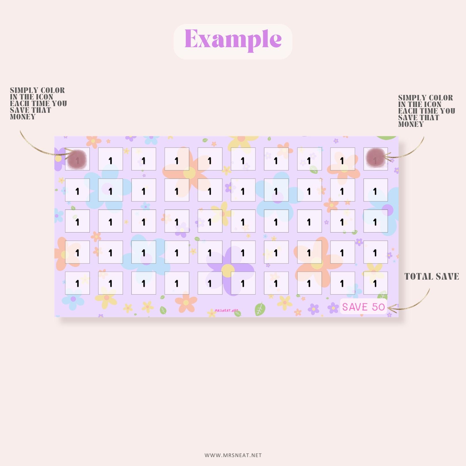 Floral Savings Challenge, A6, Printable, Colorful, Cute, 6 Challenges, Floral Theme, Spring Savings Challenge, Budget Tracker, Savings Tracker, Cash Stuffing, Tiny Mini Savings Challenge, Kawaii Savings Challenge, Low Income Savings Challenge, Low income budget tracker, Printable, Digital Download