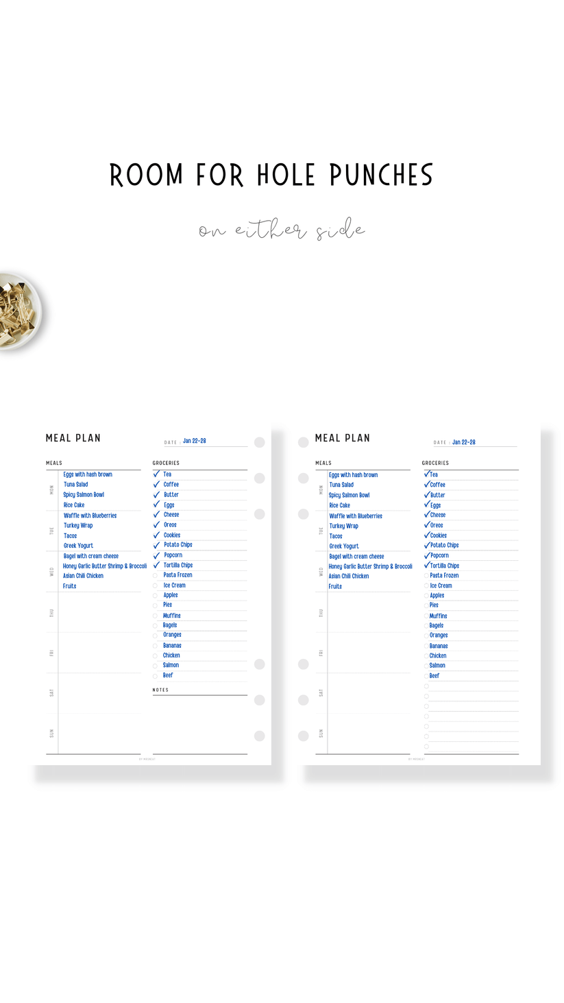 Weekly Meal Planner &amp; Grocery Shopping List Printable – mrsneat