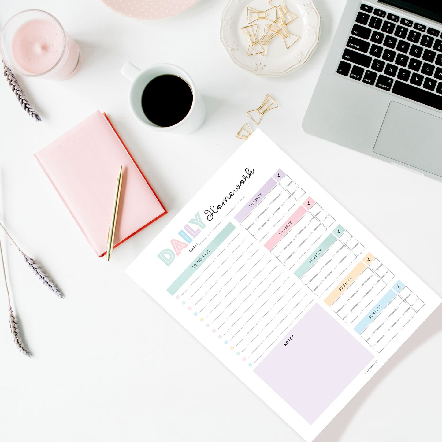 Editable Homework Planner, Printable, Digital, Student Planner, Assignment Checklist, Study Planner, School Tracker Template, PDF, Fillable and Editable, A4, A5, Letter, Half Letter, Printable Planner, Digital Planner