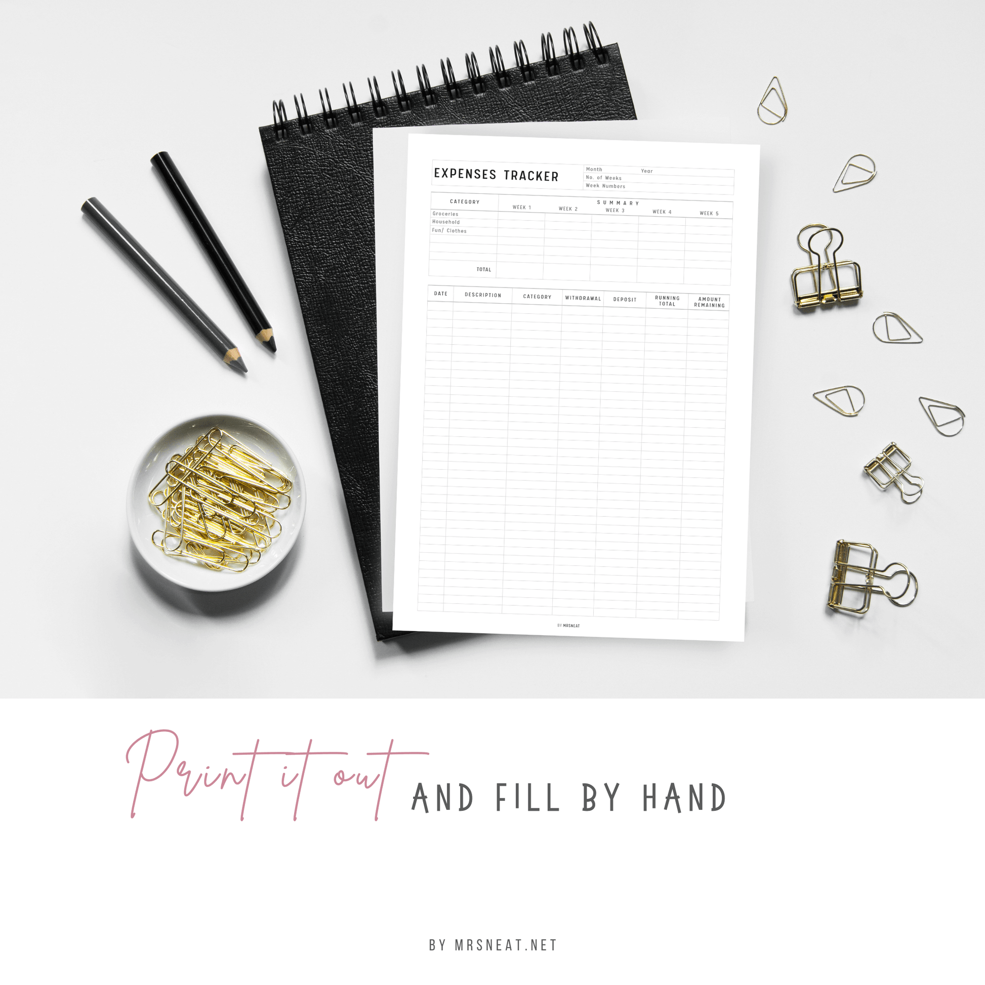 Fillable Expenses Tracker Printable Planner, Editable Bill Tracker, Floral Spending Tracker, Minimalist Expense Tracker, A4, PDF, 5 Styles