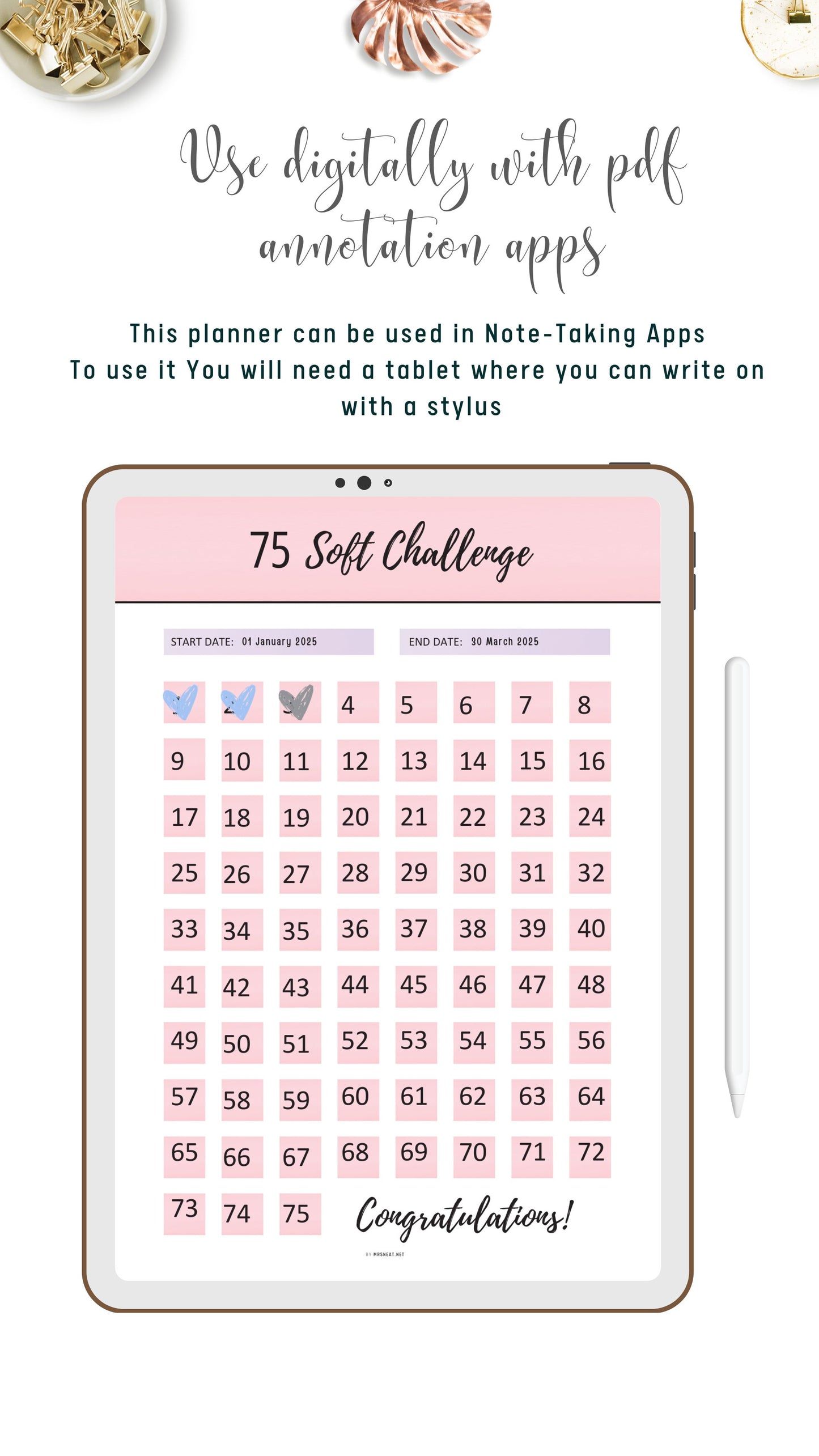 Digital Pink Purple 75 Soft Challenge Tracker PDF