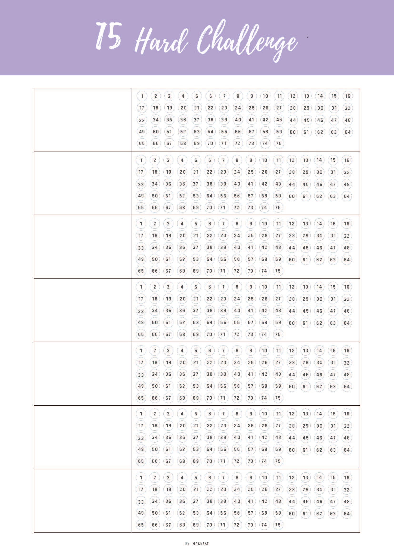 printable 75 hard challenge template - m261 – mrsneat