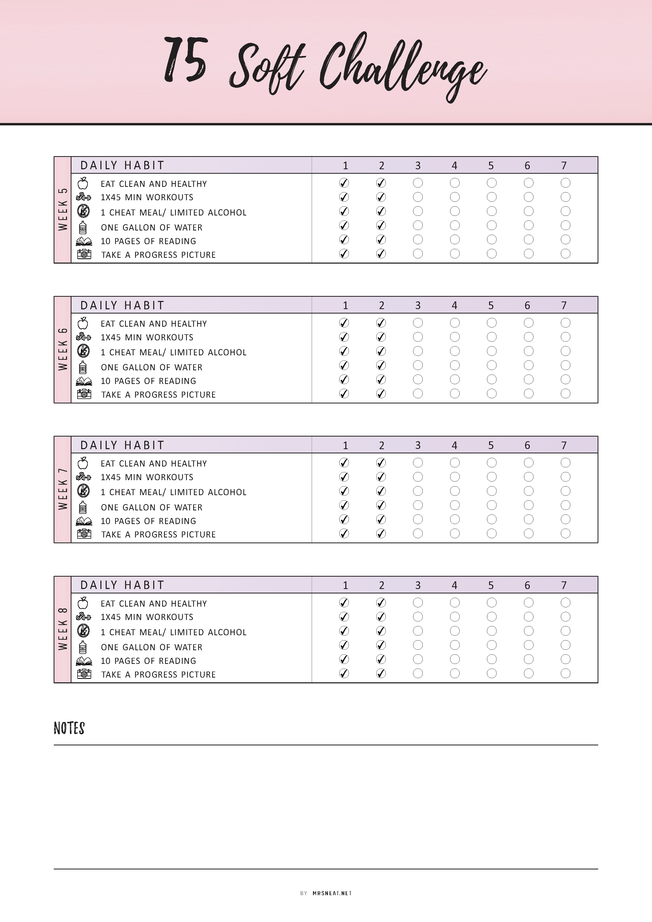 75 soft challenge tracker - m308 – mrsneat