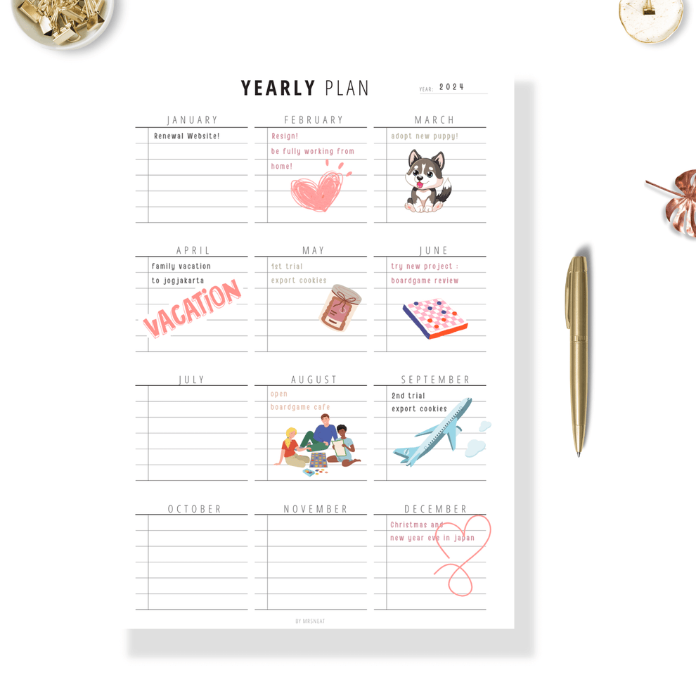 the Ultimate Yearly Goal Planner Printable - M179 – mrsneat