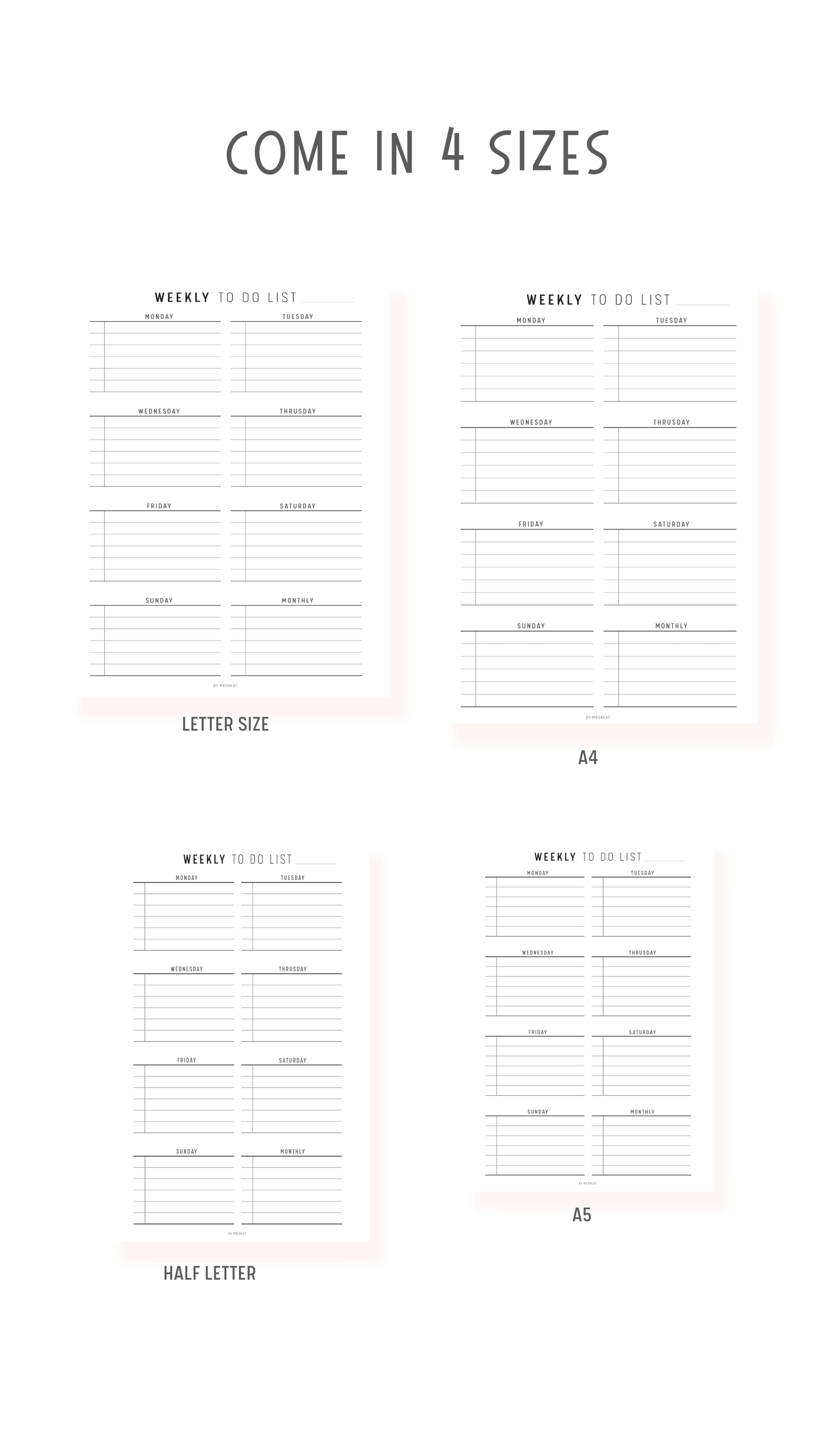 Weekly Daily To Do List