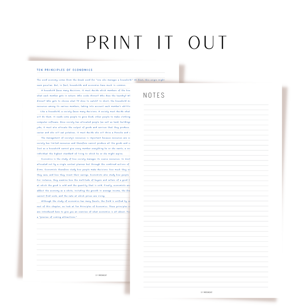 Notes Page Printable – mrsneat