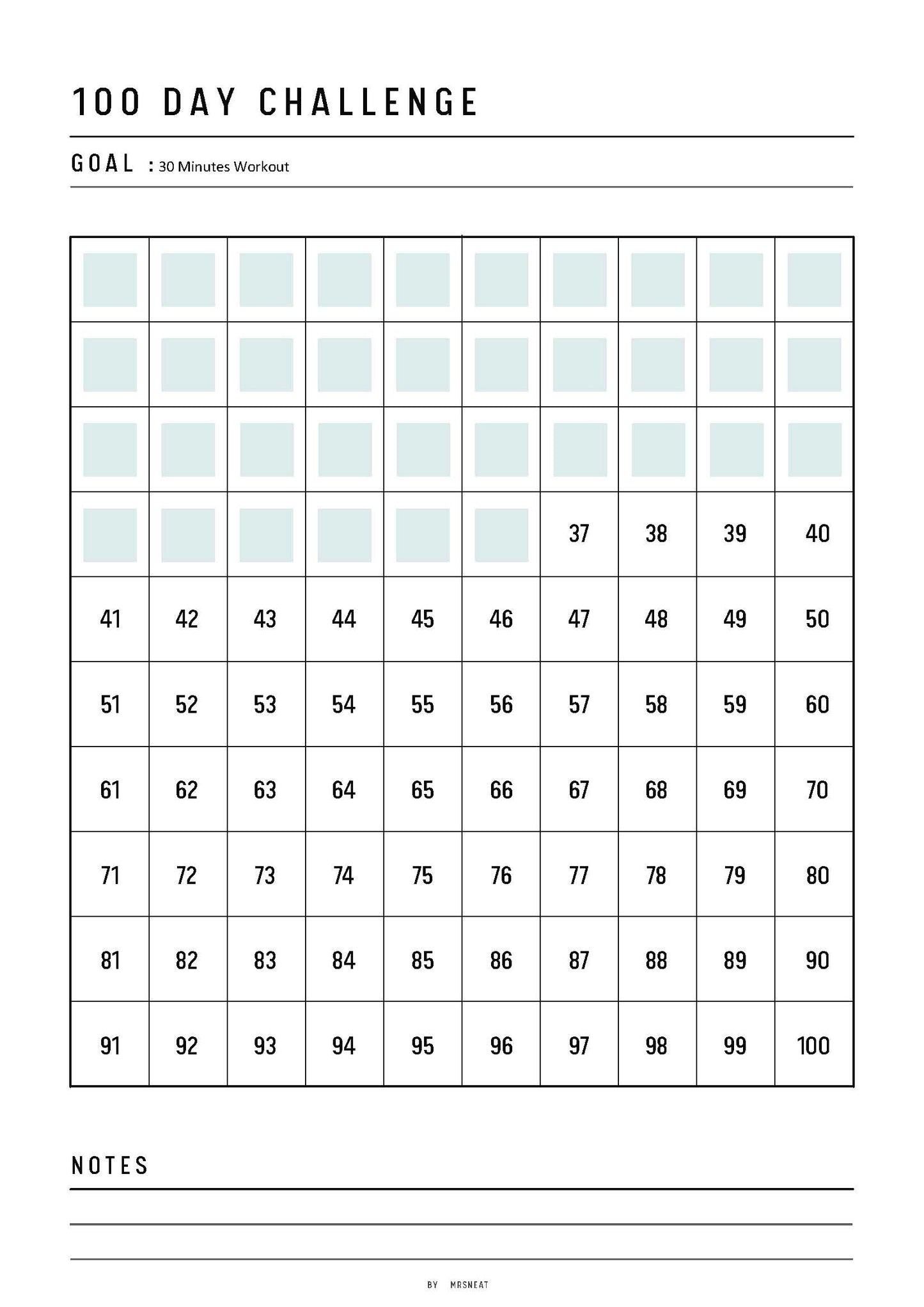 Fillable 100 Day Habit Challenge, Goal Setting, Challenge Tracker, Habit Planner, Habit Forming, Habit Printable, A4/A5/Letter/Half Letter