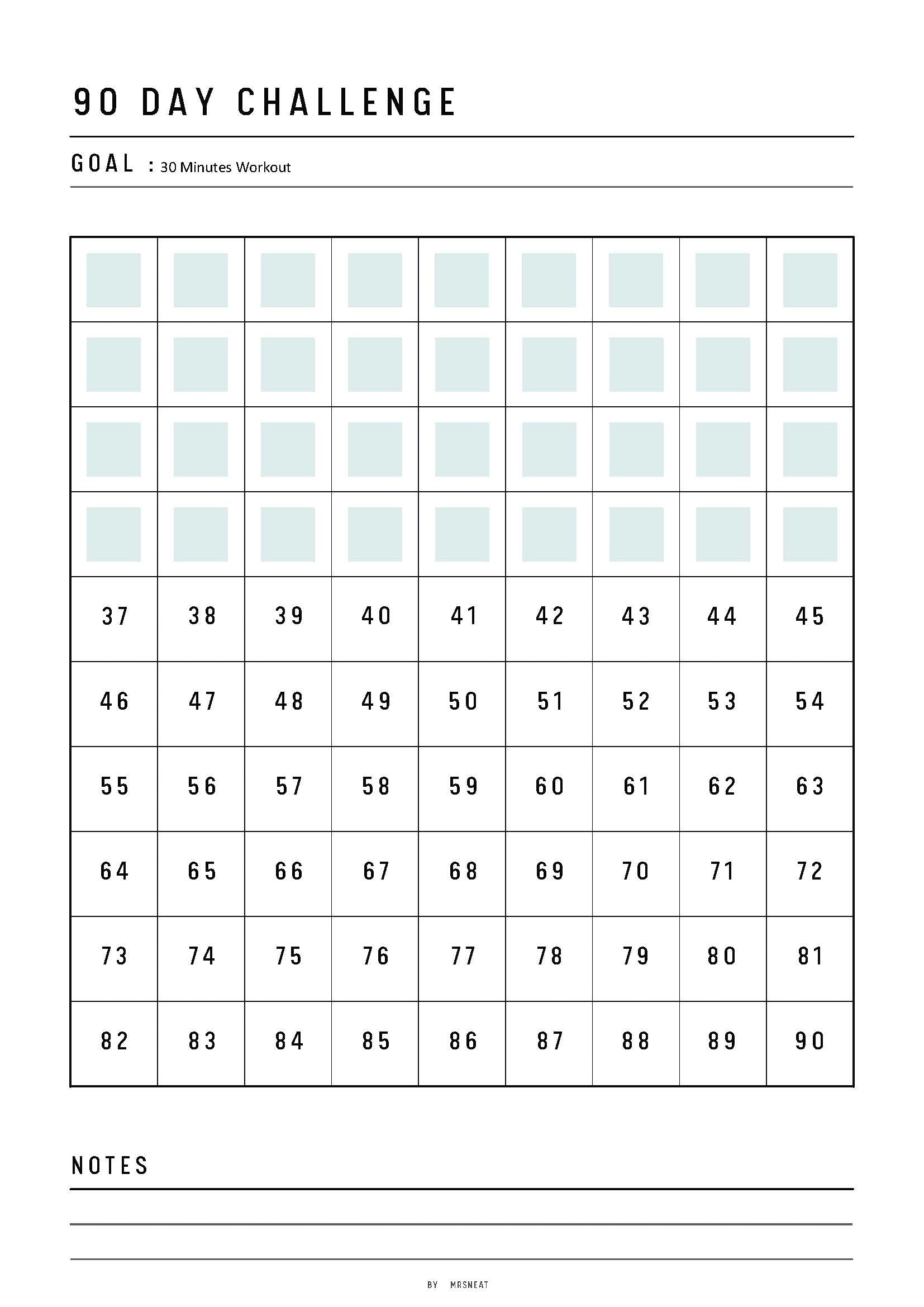 Fillable 90 day challenge printable, goal setting, good habits, habit forming, Habit Challenge, Habit Tracker, A4/A5/Half Letter/Letter, PDF