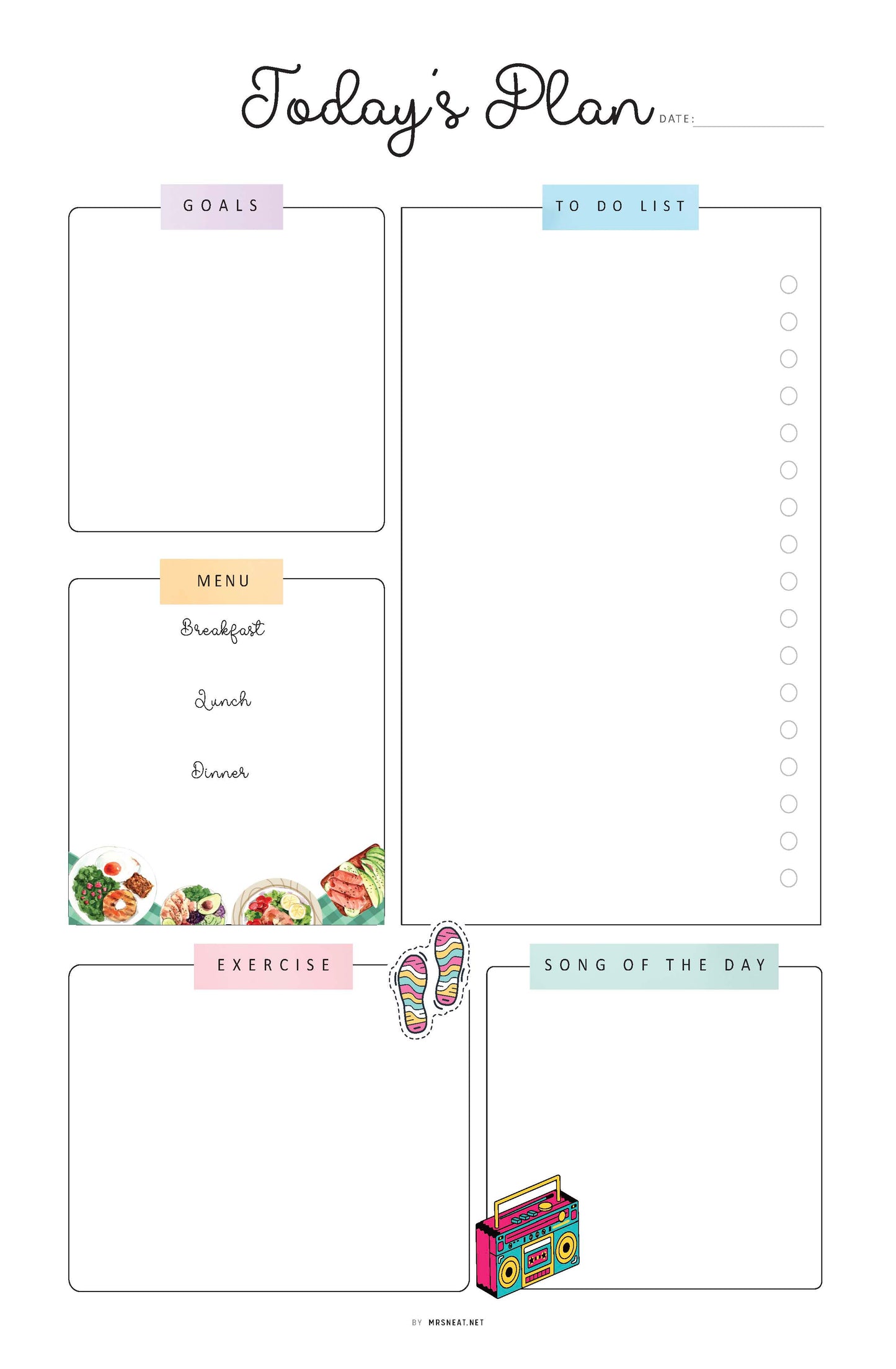 Daily, Weekly, Monthly Planner Bundle, 3 pages, Lined and Unlined version, PDF Fillable, Digital Planner, Printable Planner, A4, A5, Letter, Half Letter, Sunday and Monday start