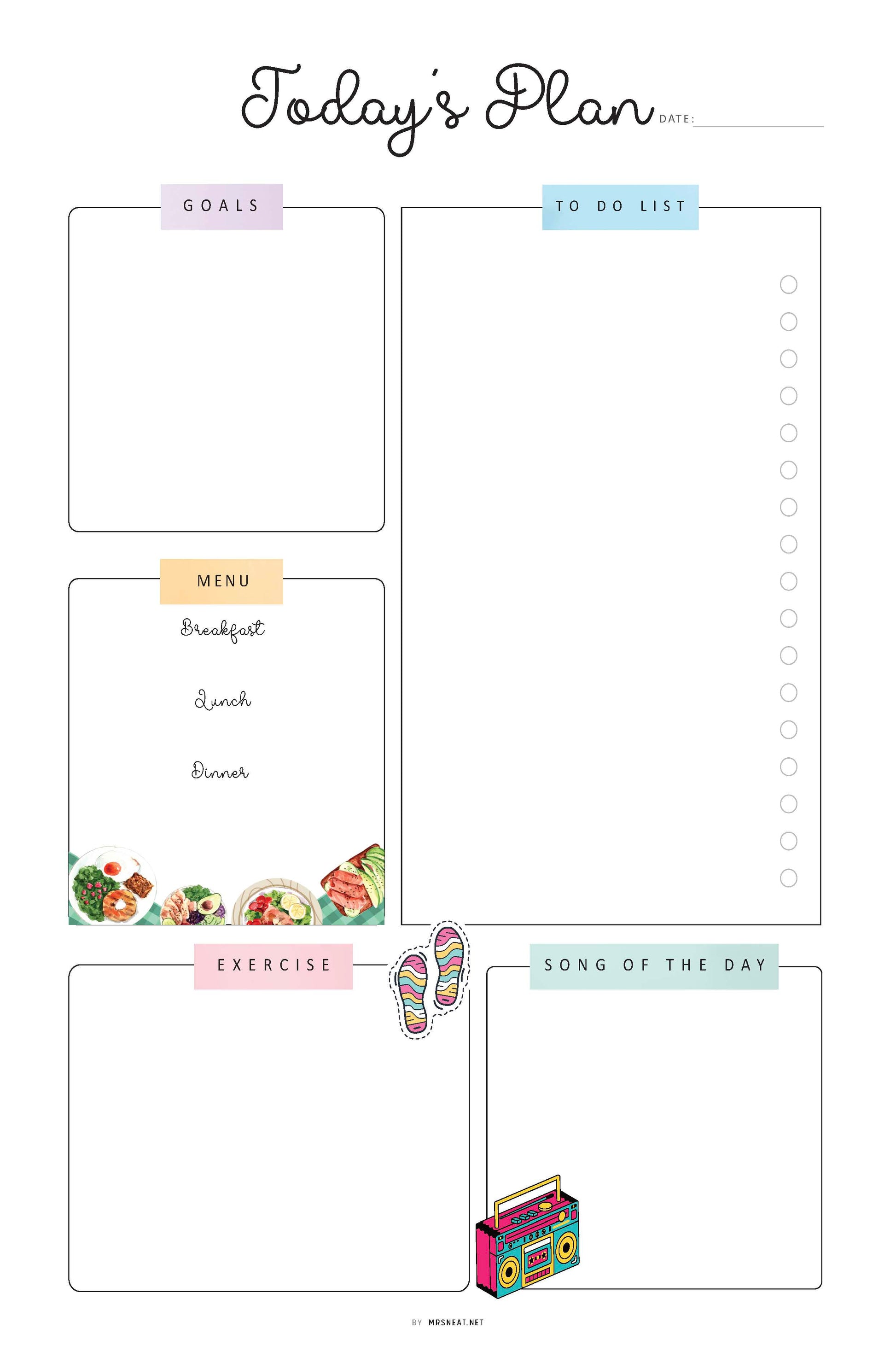 Daily, Weekly, Monthly Planner Bundle, 3 pages, Lined and Unlined version, PDF Fillable, Digital Planner, Printable Planner, A4, A5, Letter, Half Letter, Sunday and Monday start