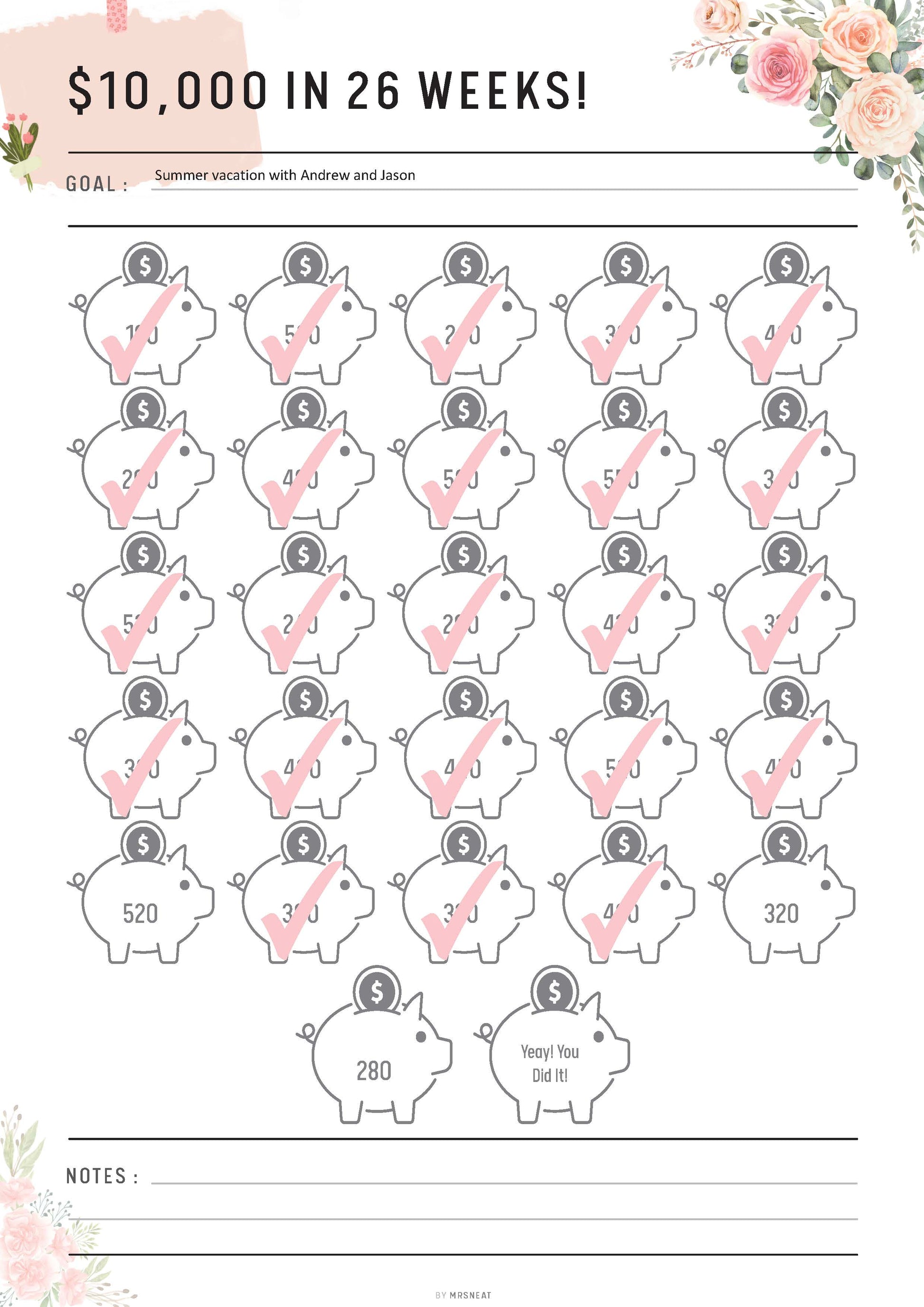 floral-10-000-savings-challenge-in-26-weeks-m155-6-mrsneat for 10k Savings Challenge Printable Free Floral $10,000 Savings Challenge in 26 Weeks - M155/6 – mrsneat for 10k Savings Challenge Printable Free