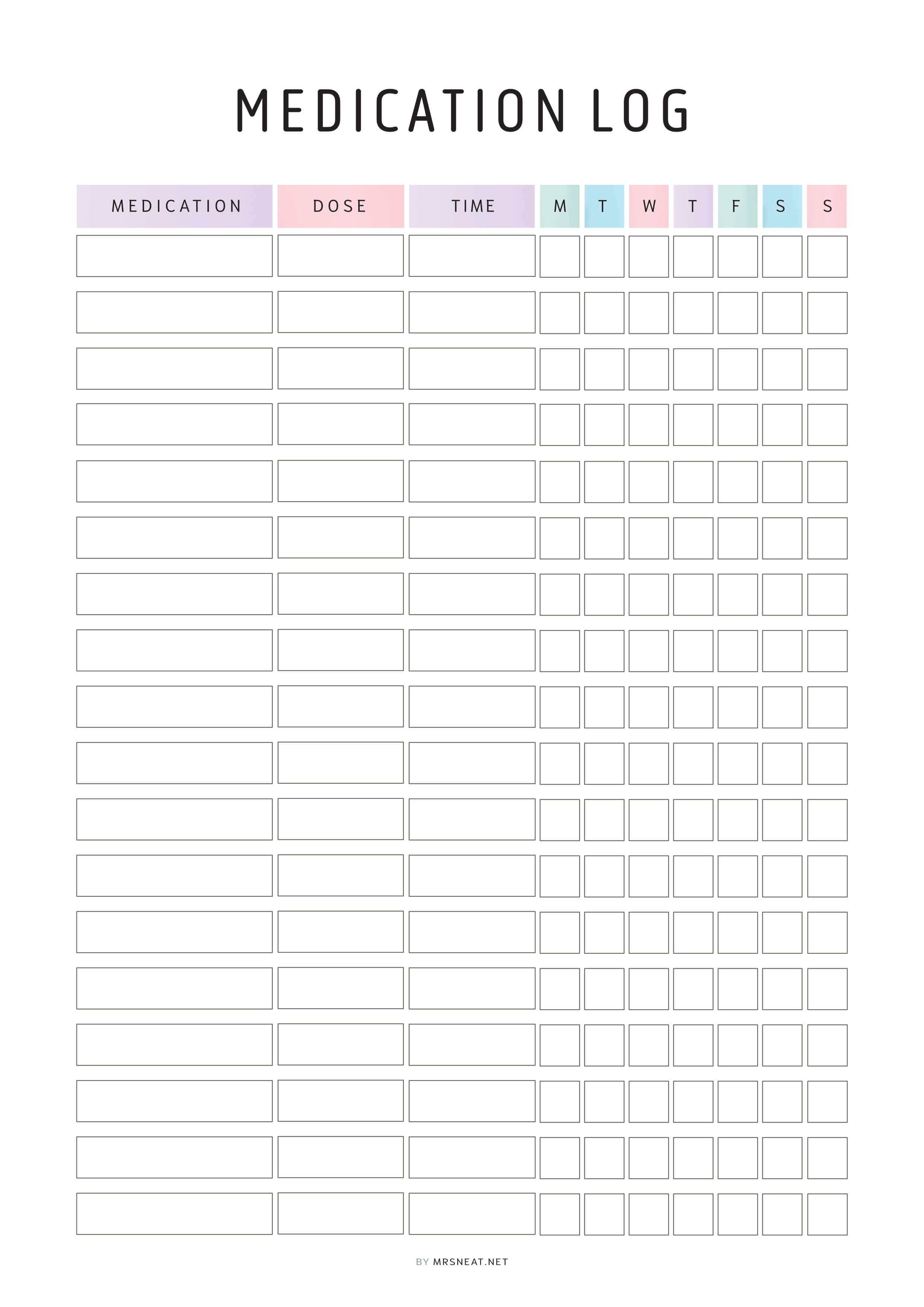 medication tracker fillable pdf – mrsneat