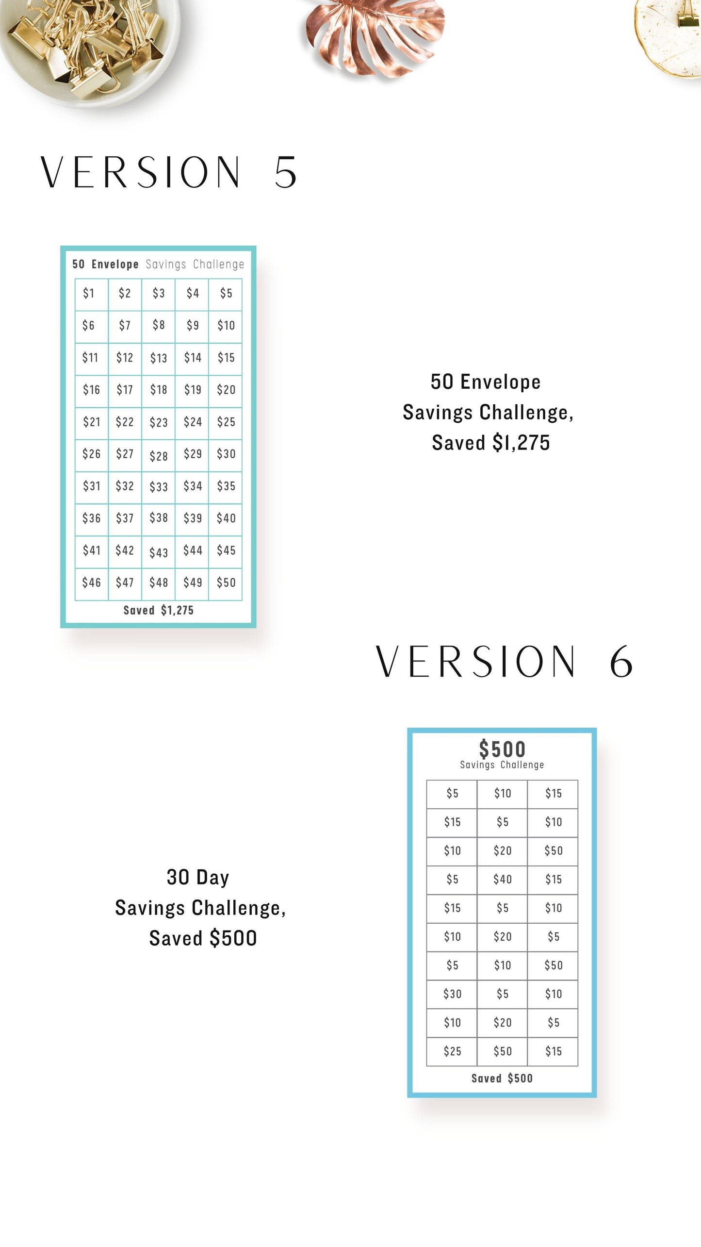 30 Day Mini Saving Challenge Printable