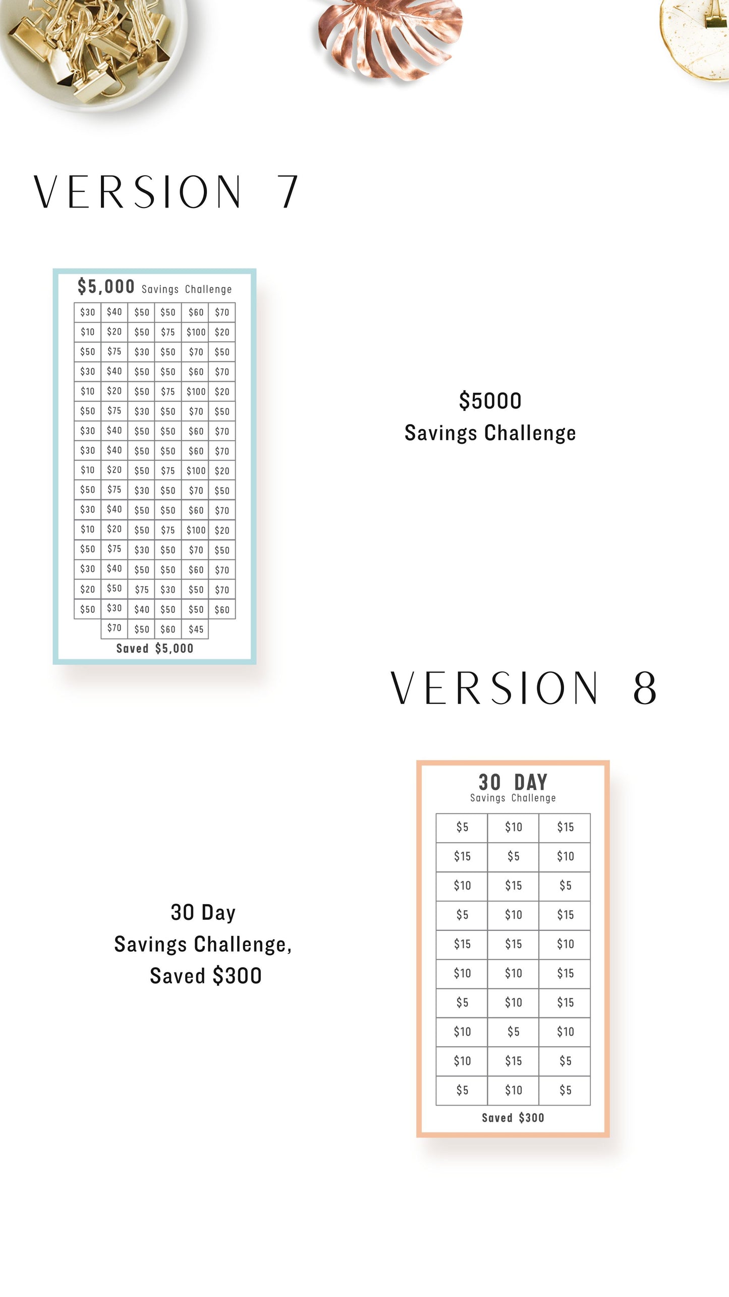 A6 Mini Saving Challenge Printable