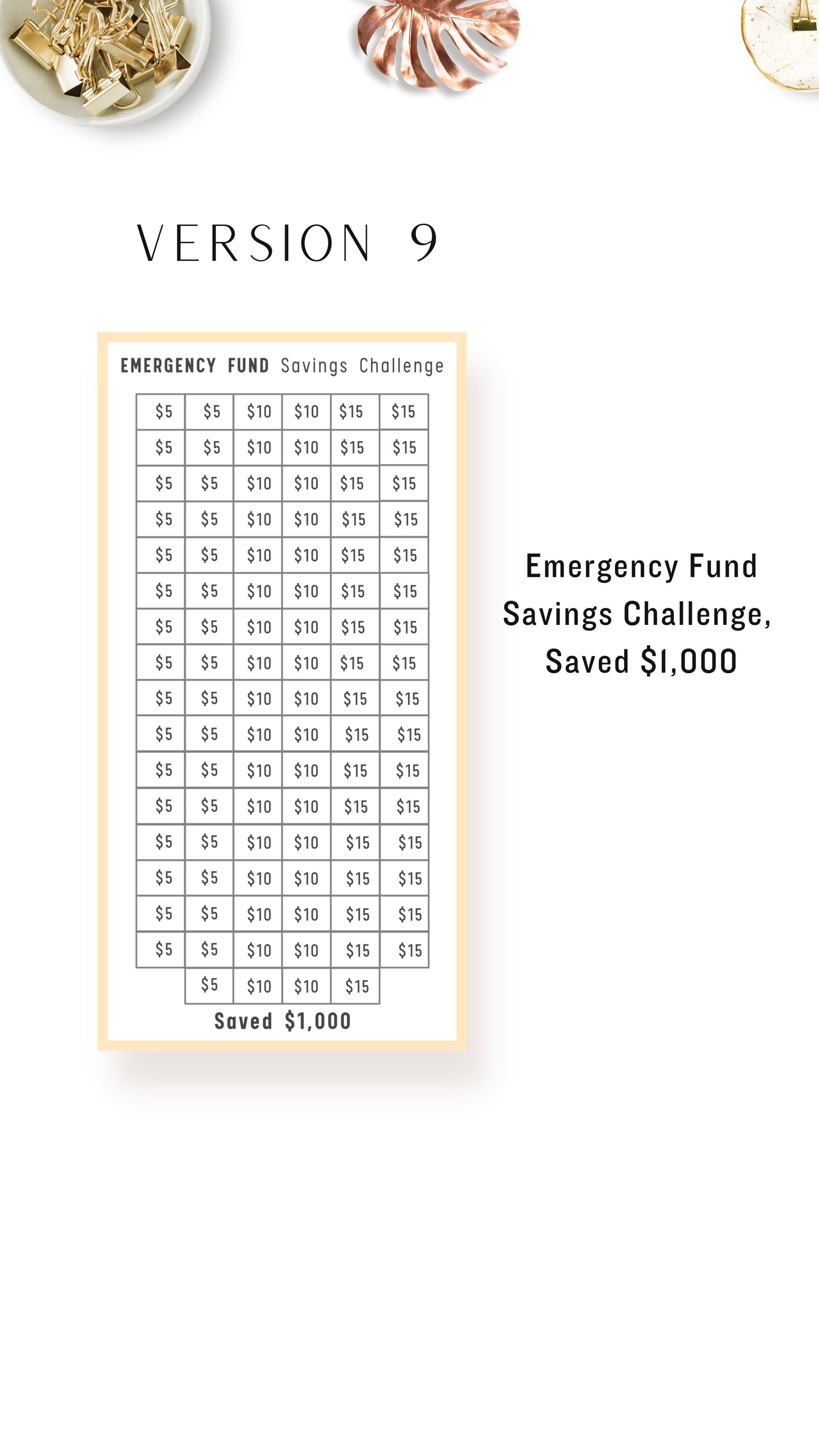 A6 Mini Saving Challenge Template Printable