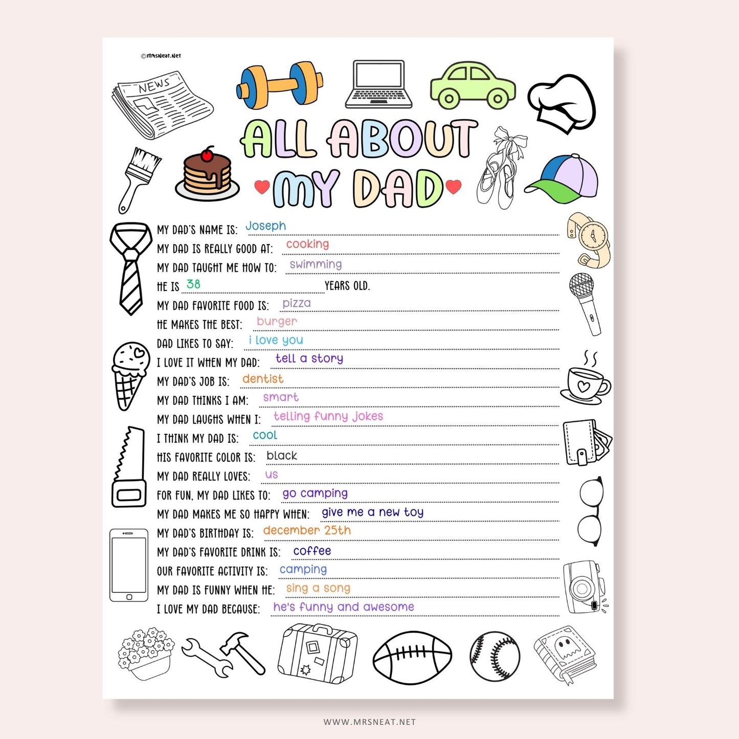 All About My Dad PDF File Instant Download
