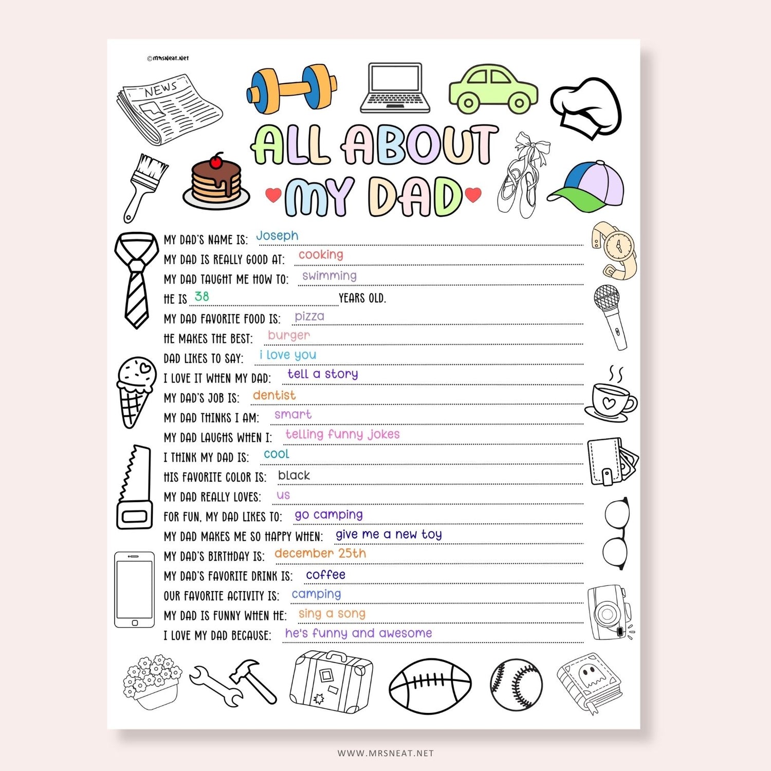 All About My Dad PDF File Instant Download