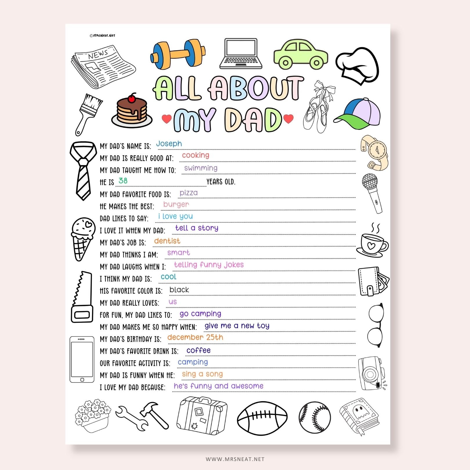 All About My Dad PDF File Instant Download