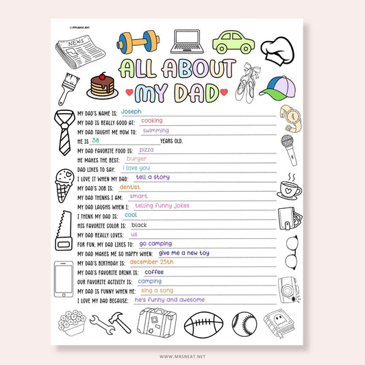 All About My Dad PDF File Instant Download