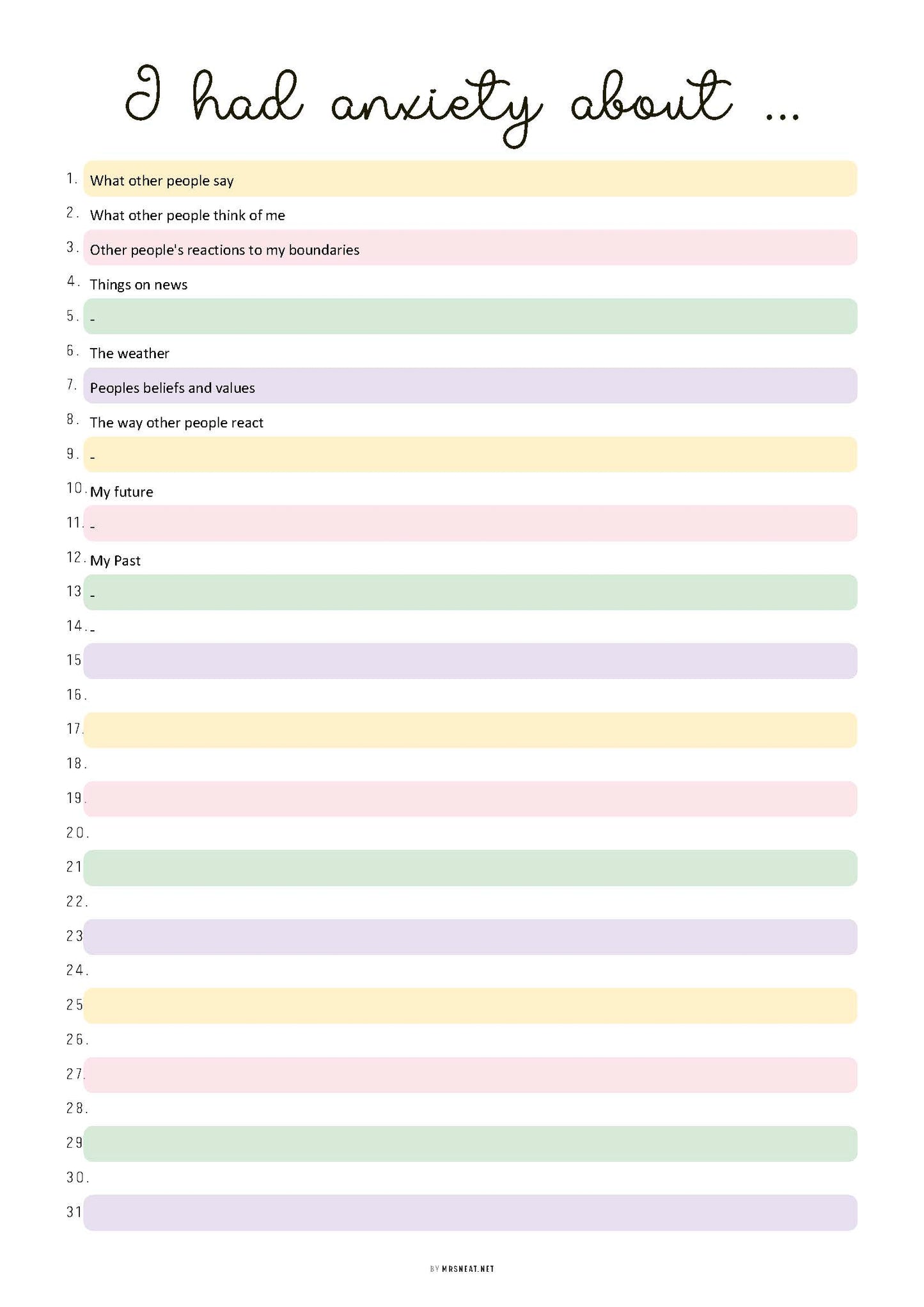 Anxiety Trigger Tracker, PRINTABLE Journal Page, Mental Health, Anxiety Tracker, Habit Tracker, Anxiety Journal, Anxiety Worksheet, I had anxiety about, Anxiety tracker journal page, Digital Planner, PDF Fillable, Printable Planner, A4, A5, Letter, Half Letter