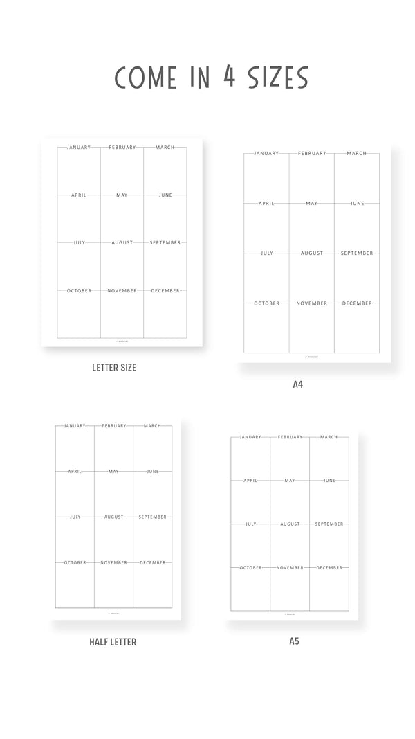 Any Year at a Glance Template Printable mrsneat