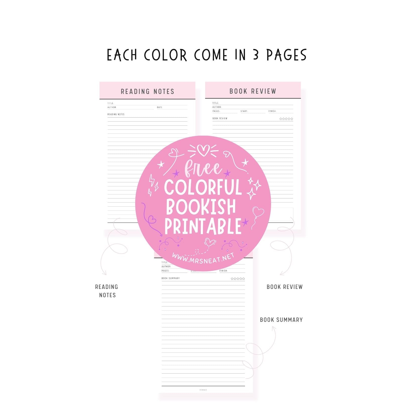 Free Beautiful Bookish Template Printable