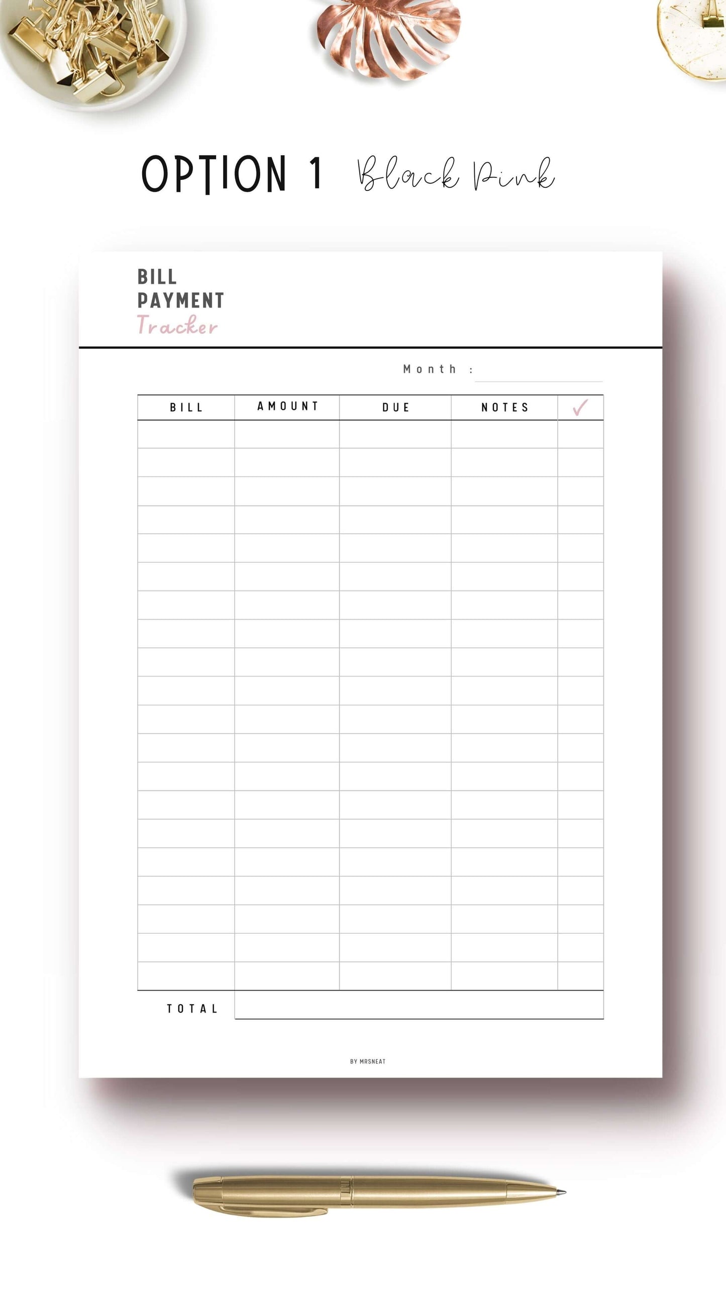 Bill Payment Tracker Printable, Spending Tracker Sheet, Bill Tracker Template, PDF, A4, A5, US Letter, 3 color options