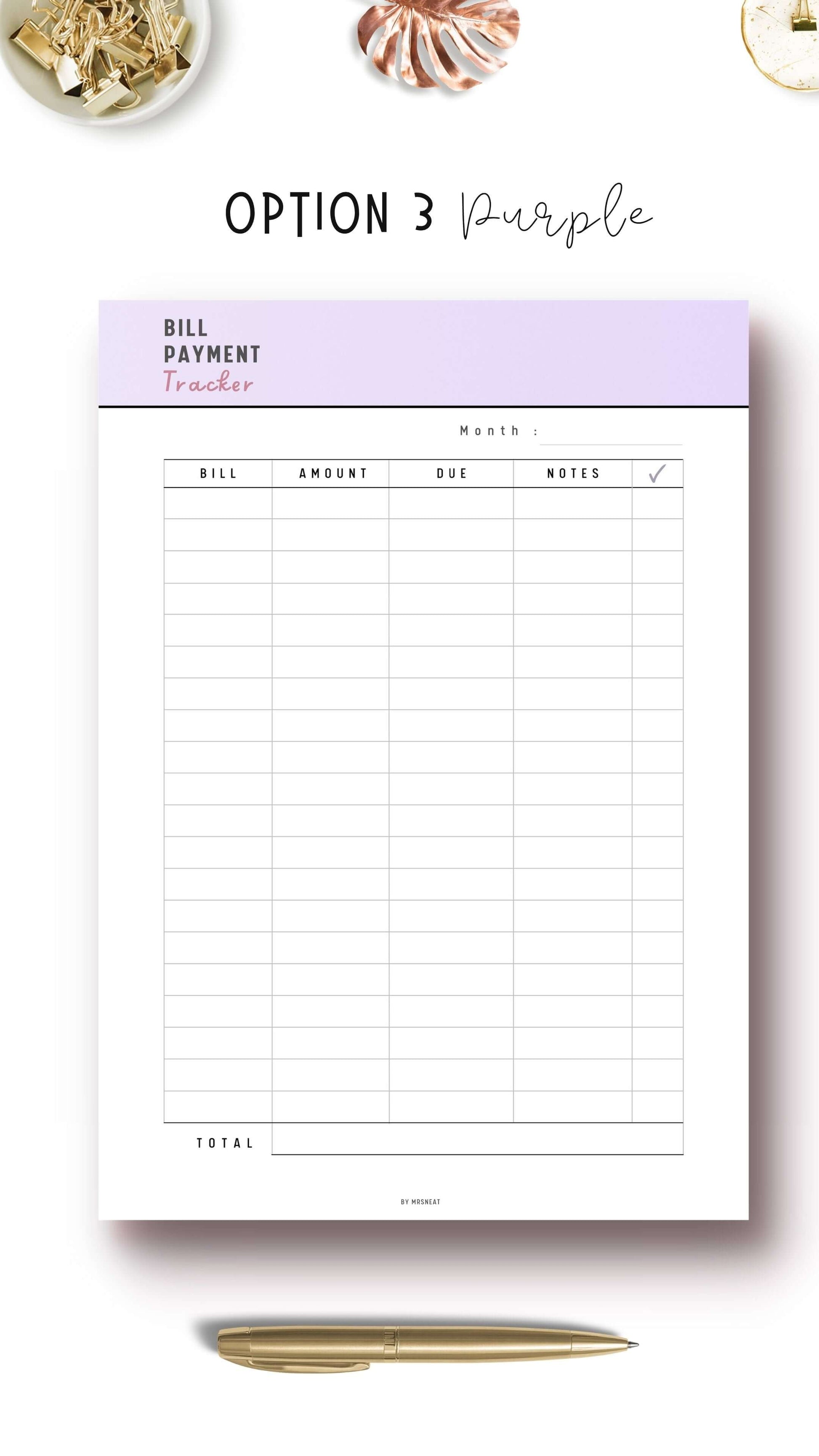 Bill Payment Tracker Printable, Spending Tracker Sheet, Bill Tracker Template, PDF, A4, A5, US Letter, 3 color options