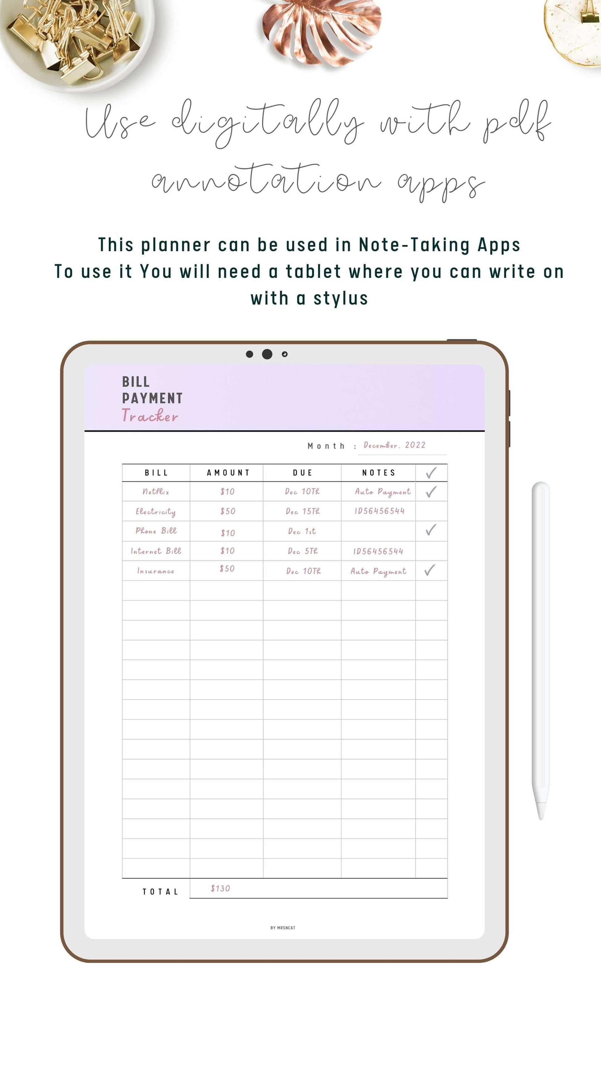 Bill Payment Tracker Printable, Spending Tracker Sheet, Bill Tracker Template, PDF, A4, A5, US Letter, 3 color options