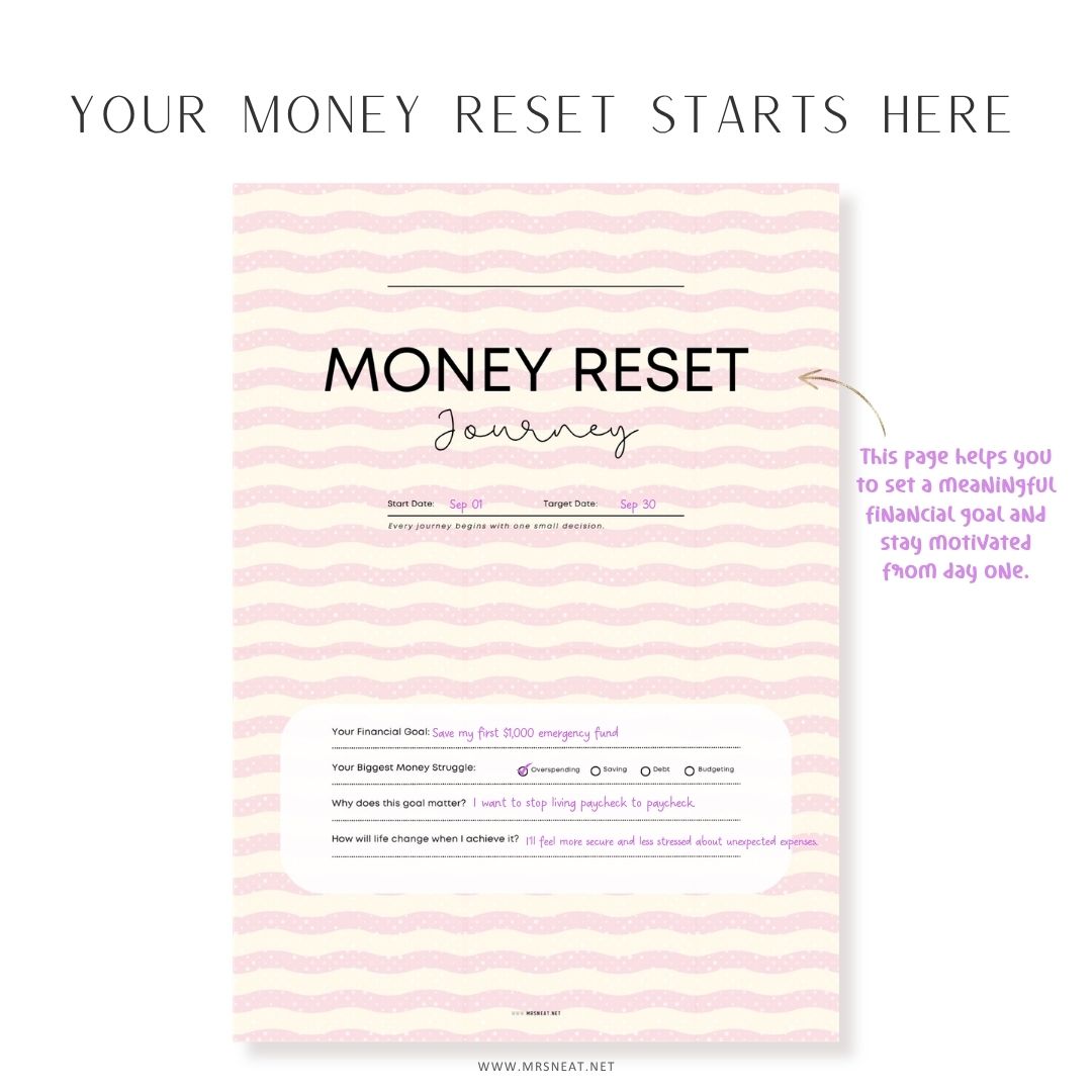 Pink aesthetic $1,000 savings challenge printable for financial goals