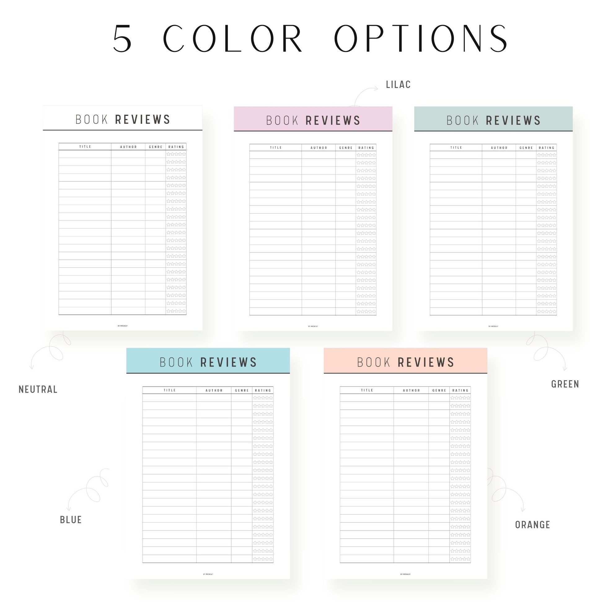 Colorful Book Review Template Printable