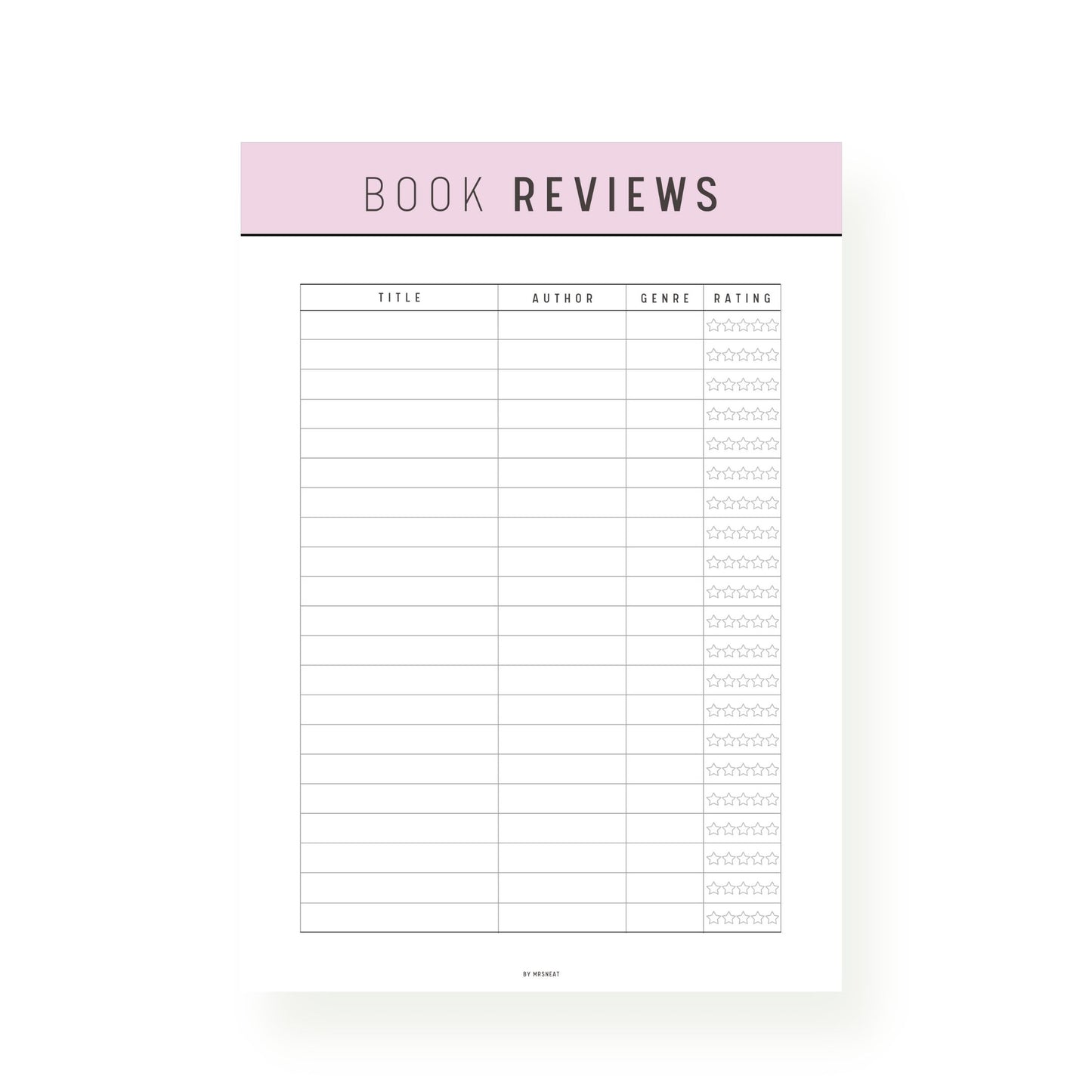 Lilac Book Review Template Printable