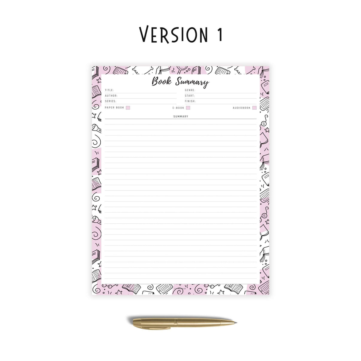 Book Summary Template Printable - M428 – mrsneat