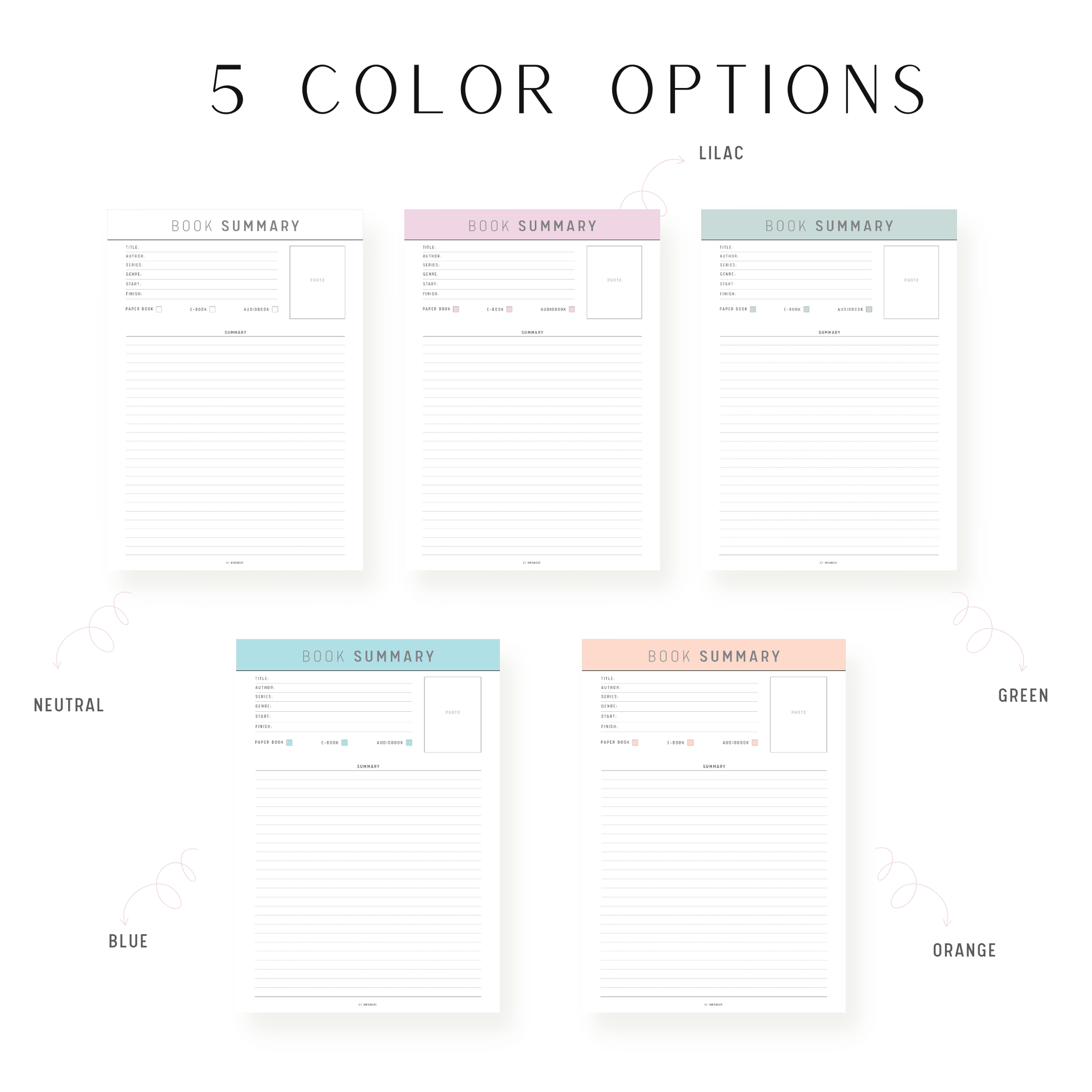 Book Summary Printable Mrsneat
