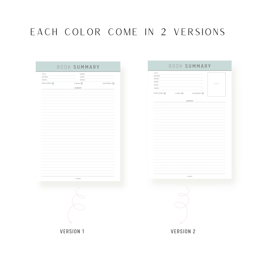 Book Summary Printable – mrsneat