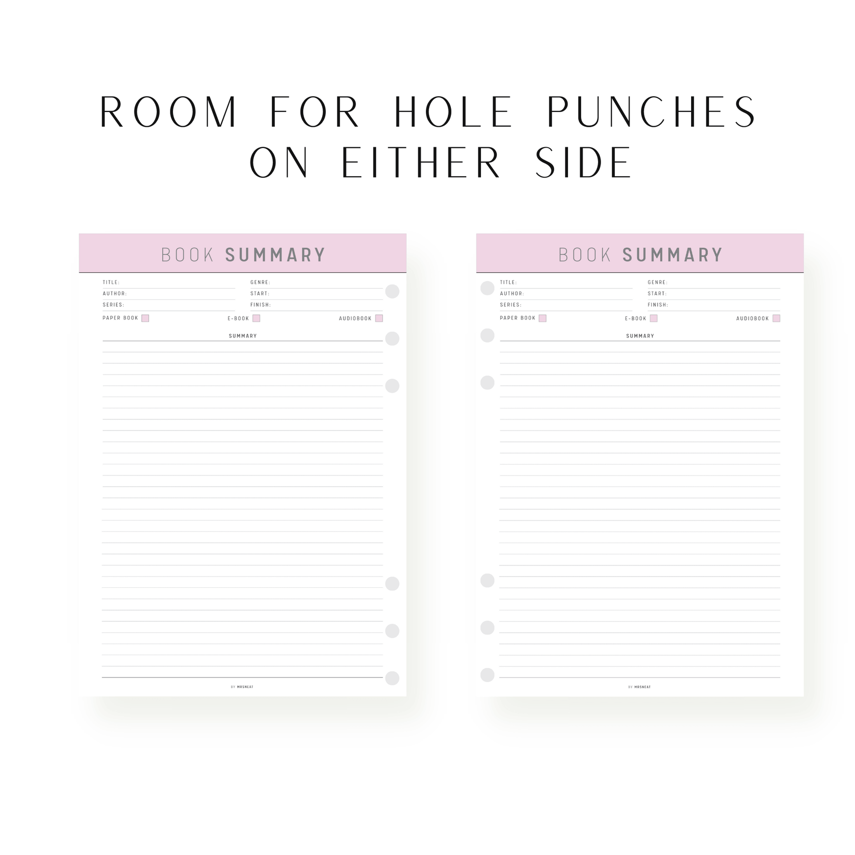Book Summary Printable Mrsneat