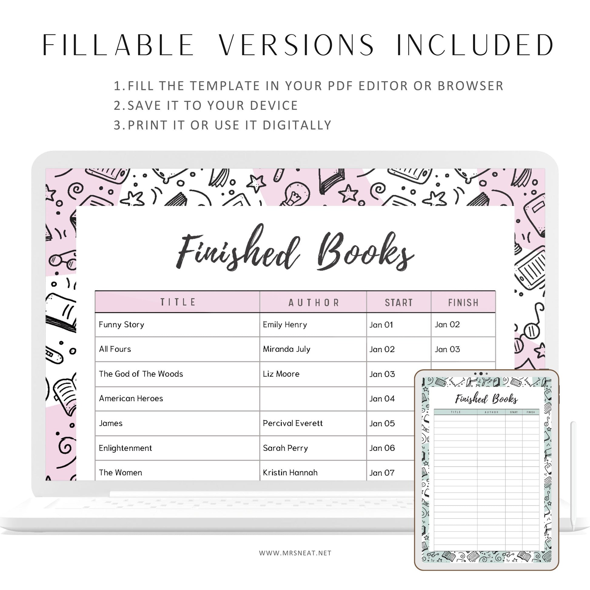 books-i-have-read-template-printable-m424-mrsneat for Books I Ve Read Free Printable Books I Have Read Template Printable - M424 – mrsneat for Books I Ve Read Free Printable