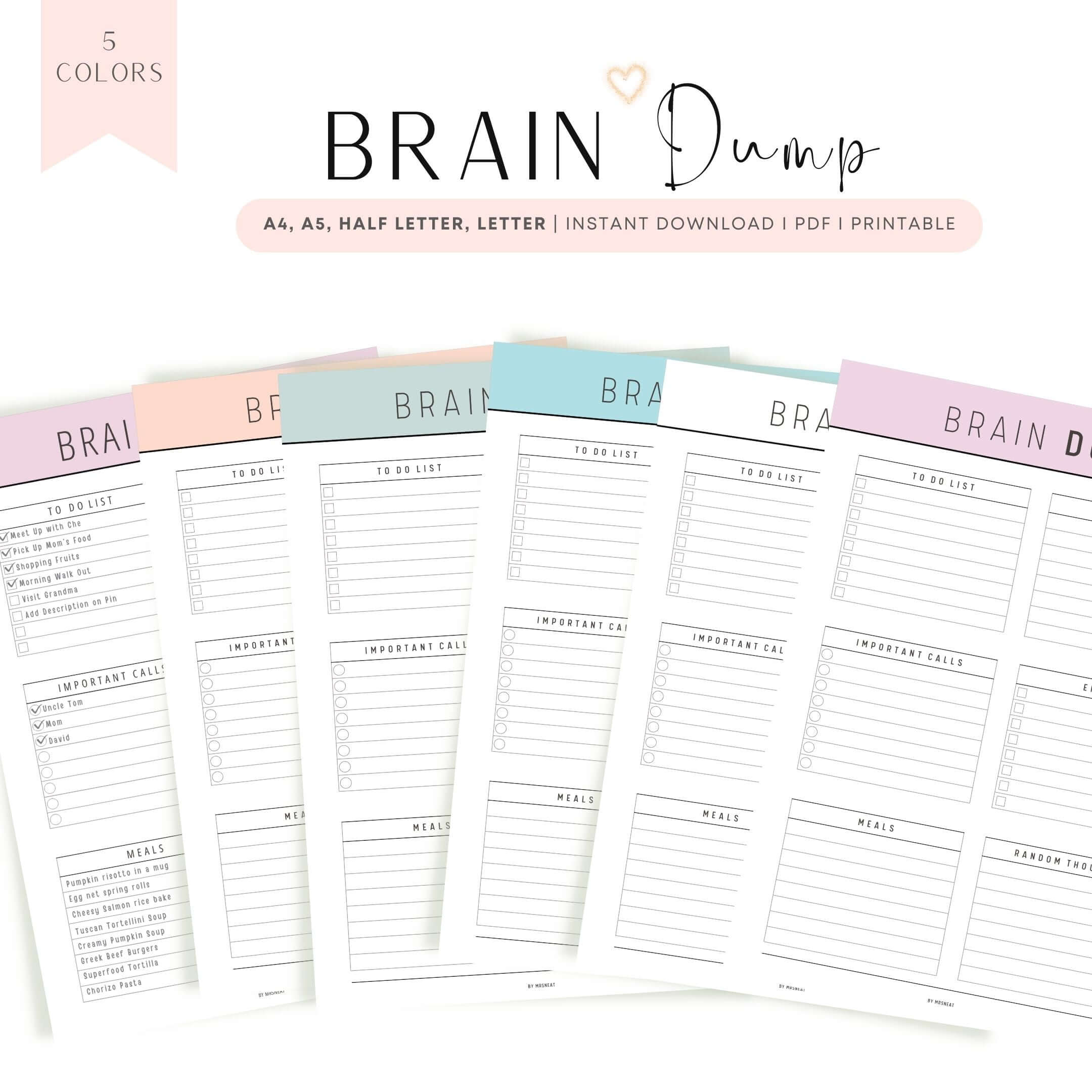 Brain Dump Page – mrsneat