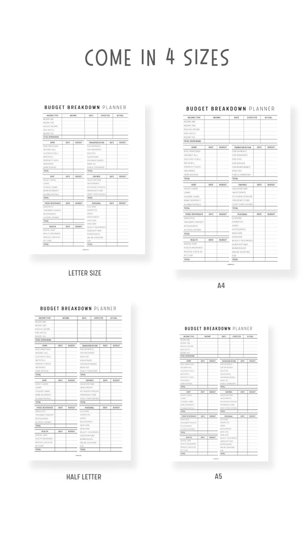 Budget Planner Template Printable – mrsneat