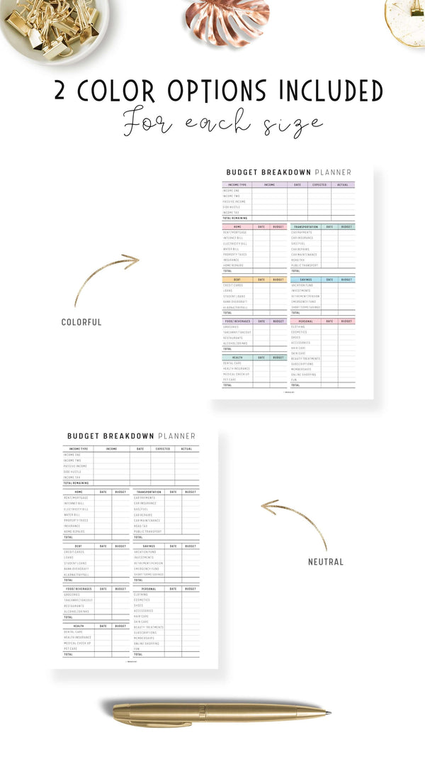 Budget Planner Template Printable – mrsneat